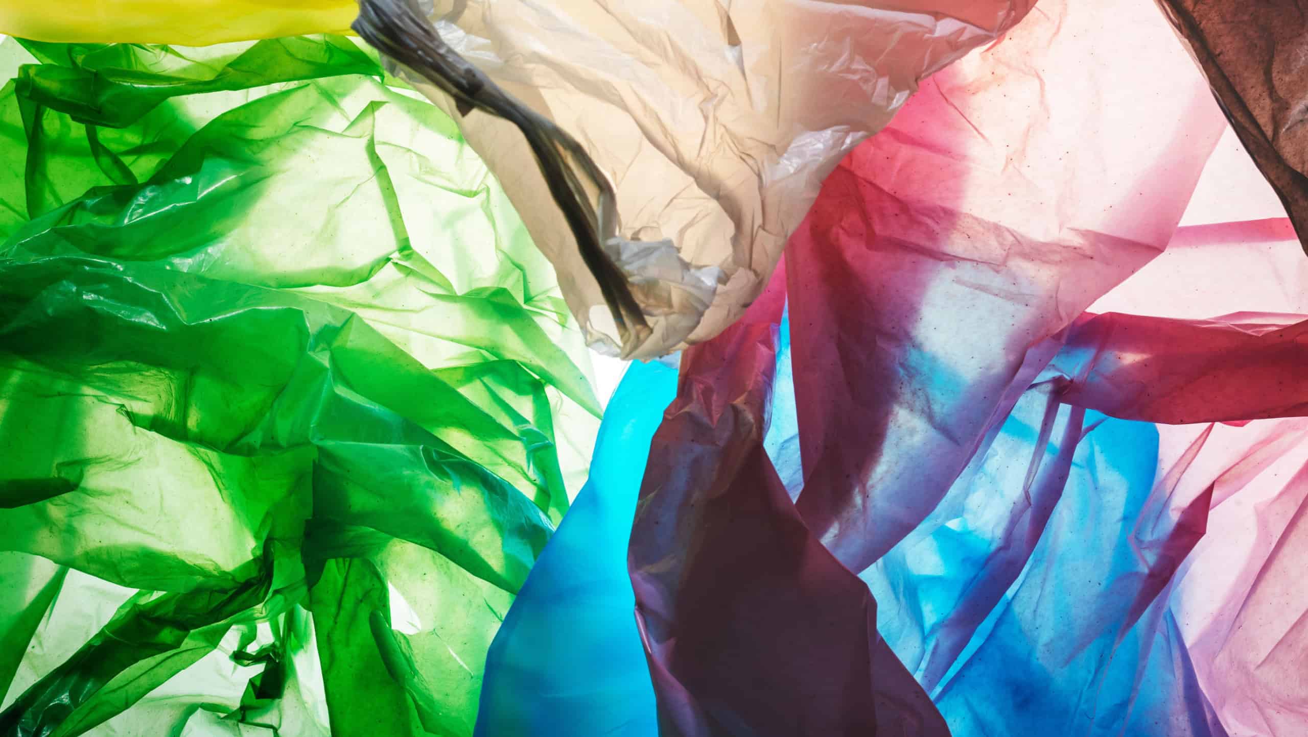 Colorful disposable plastic waste pollution