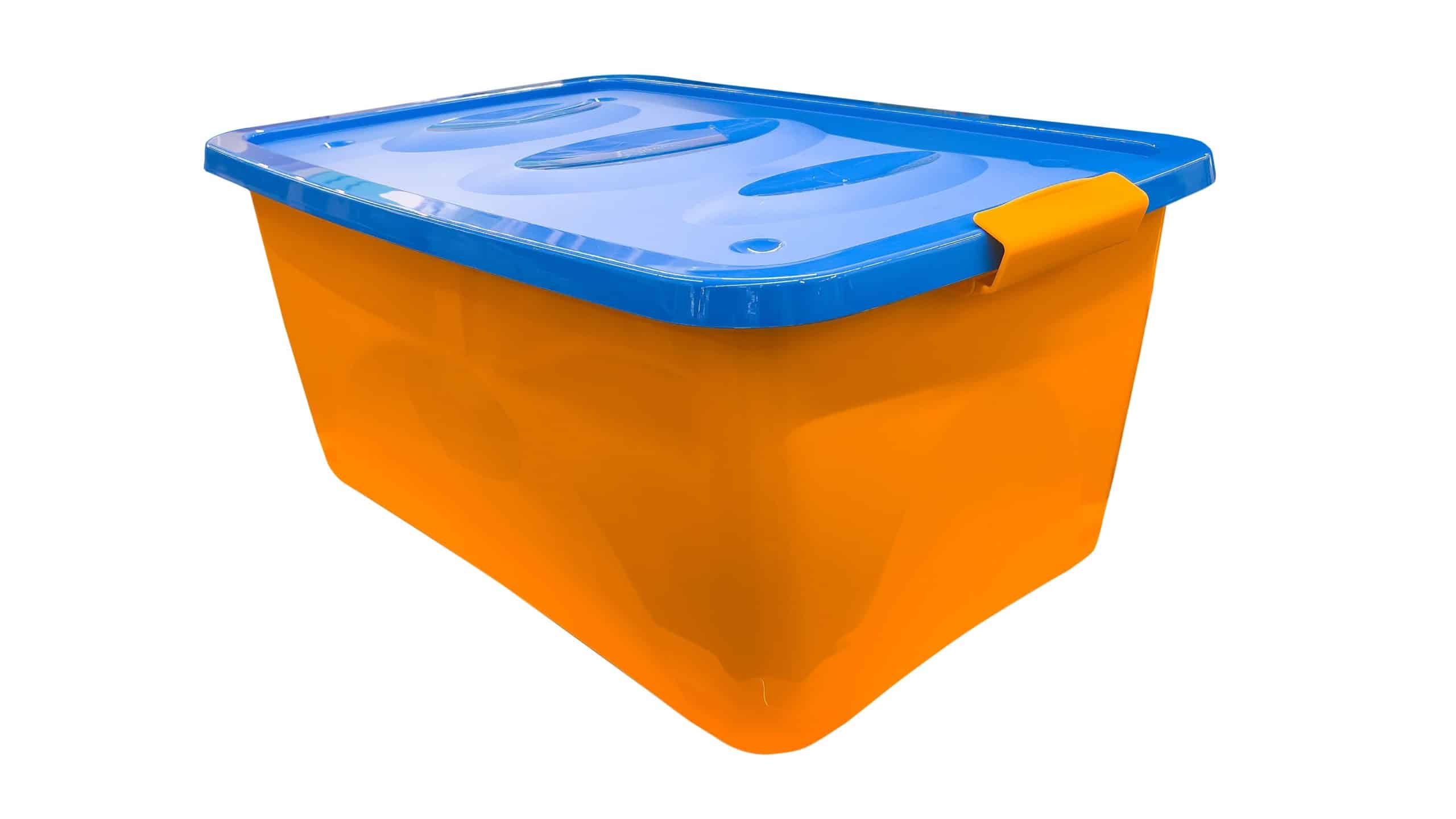 Color Plastic storage box Plastic container isolated on white