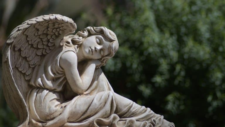 Angel sleeping statue