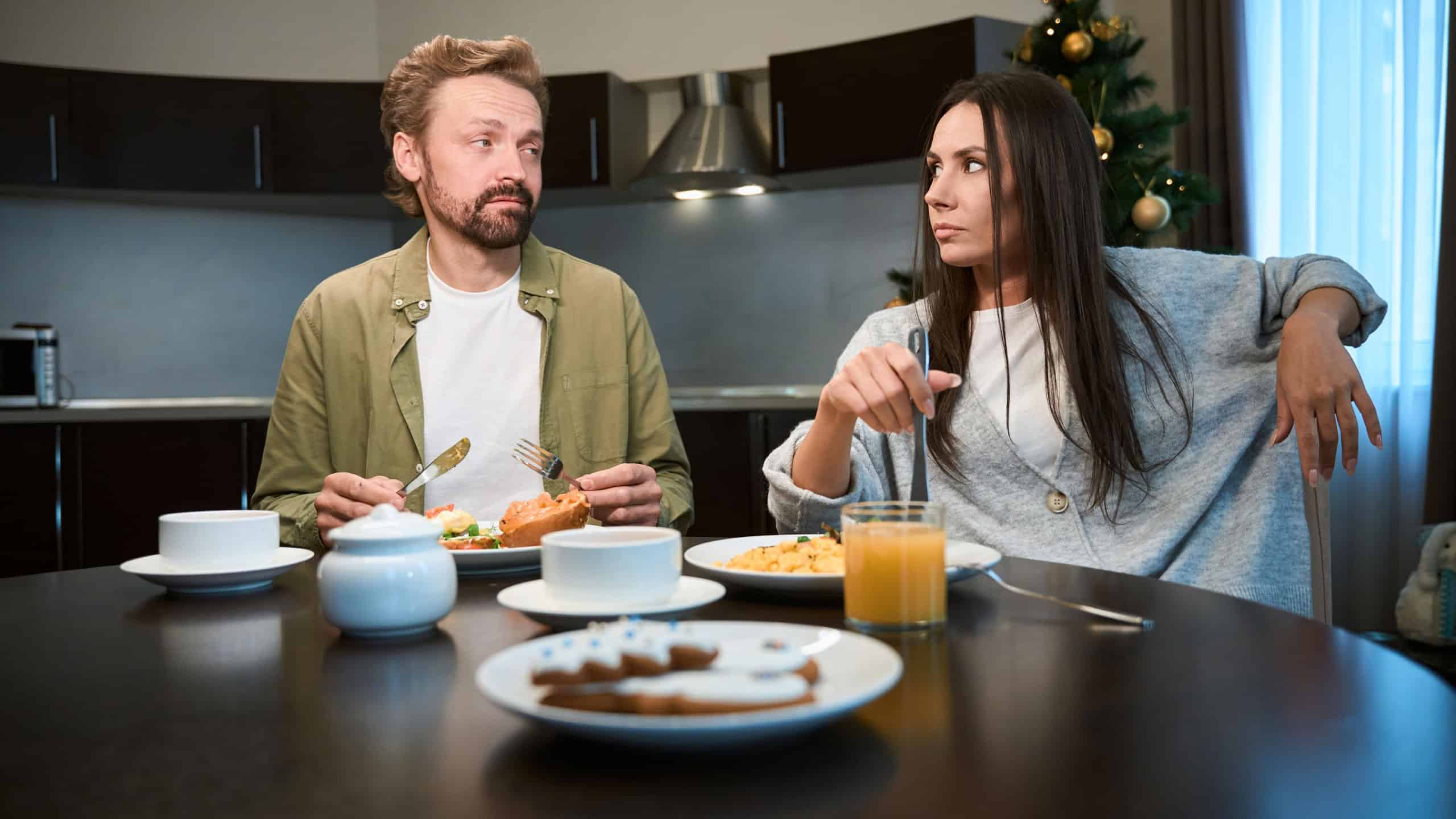 Angry man and woman arguing