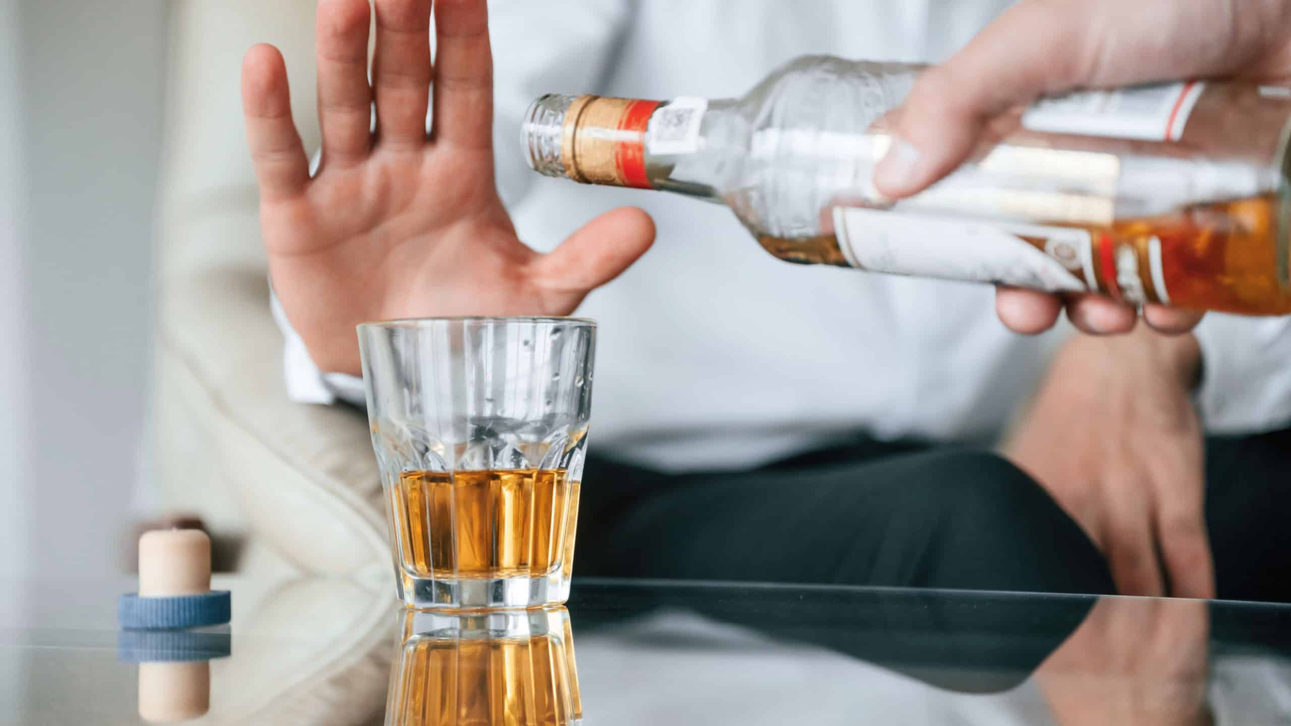 Man is rejected alcohol. No more drinking.