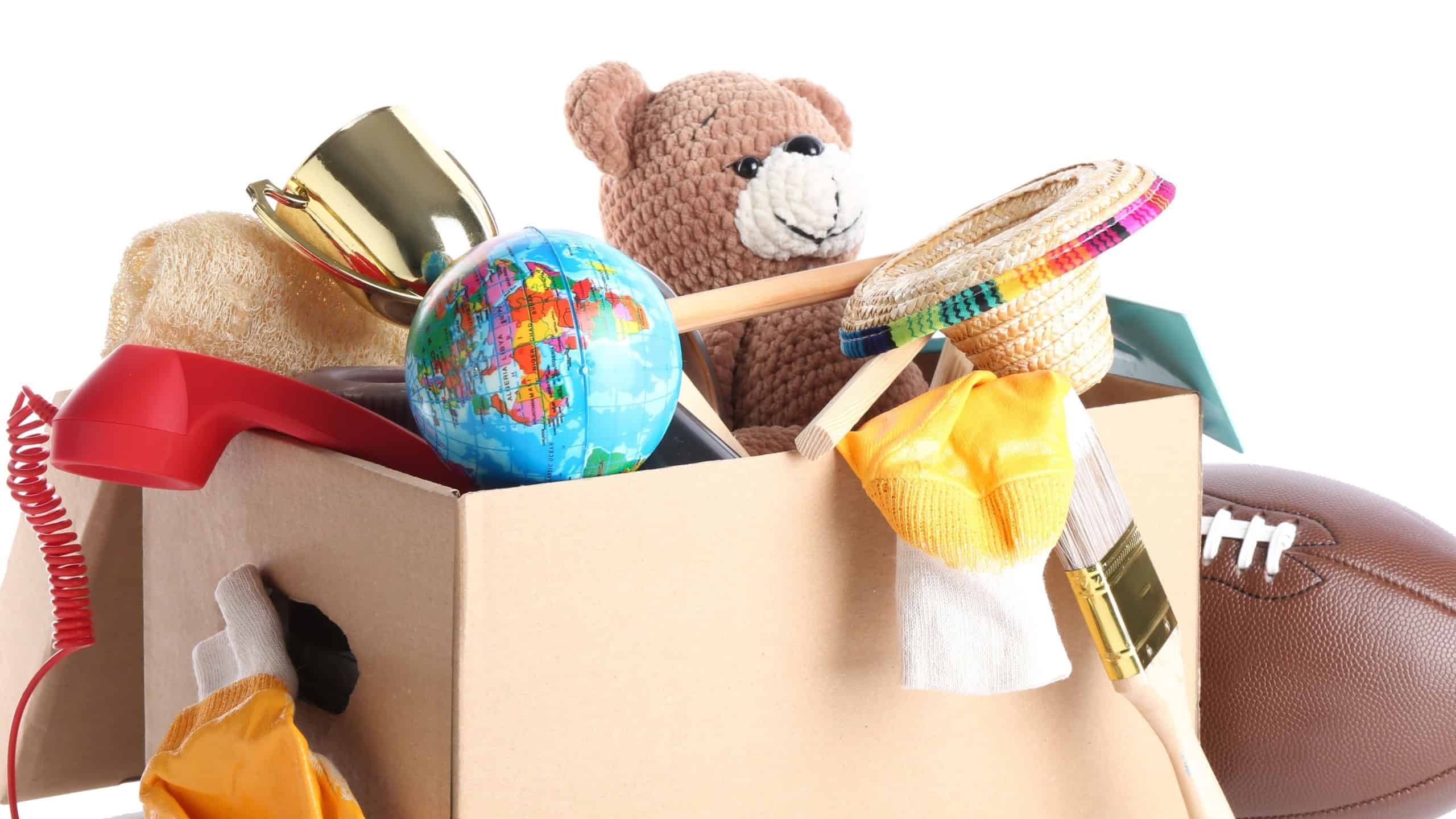 Box of toys in box