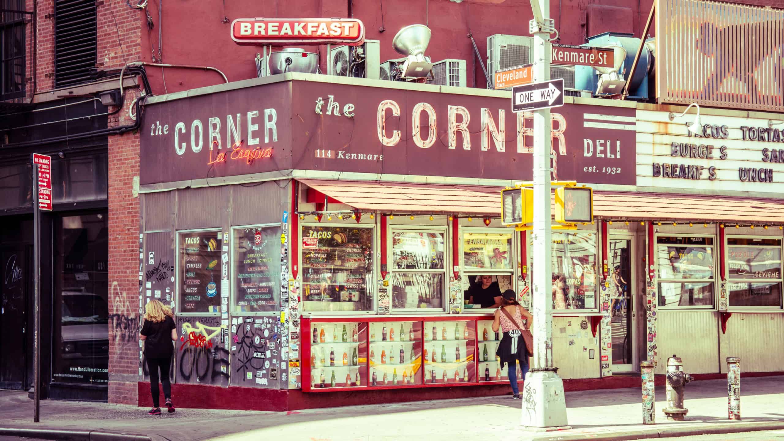 The corner deli is a typical deli located on Nolita, Manhattan