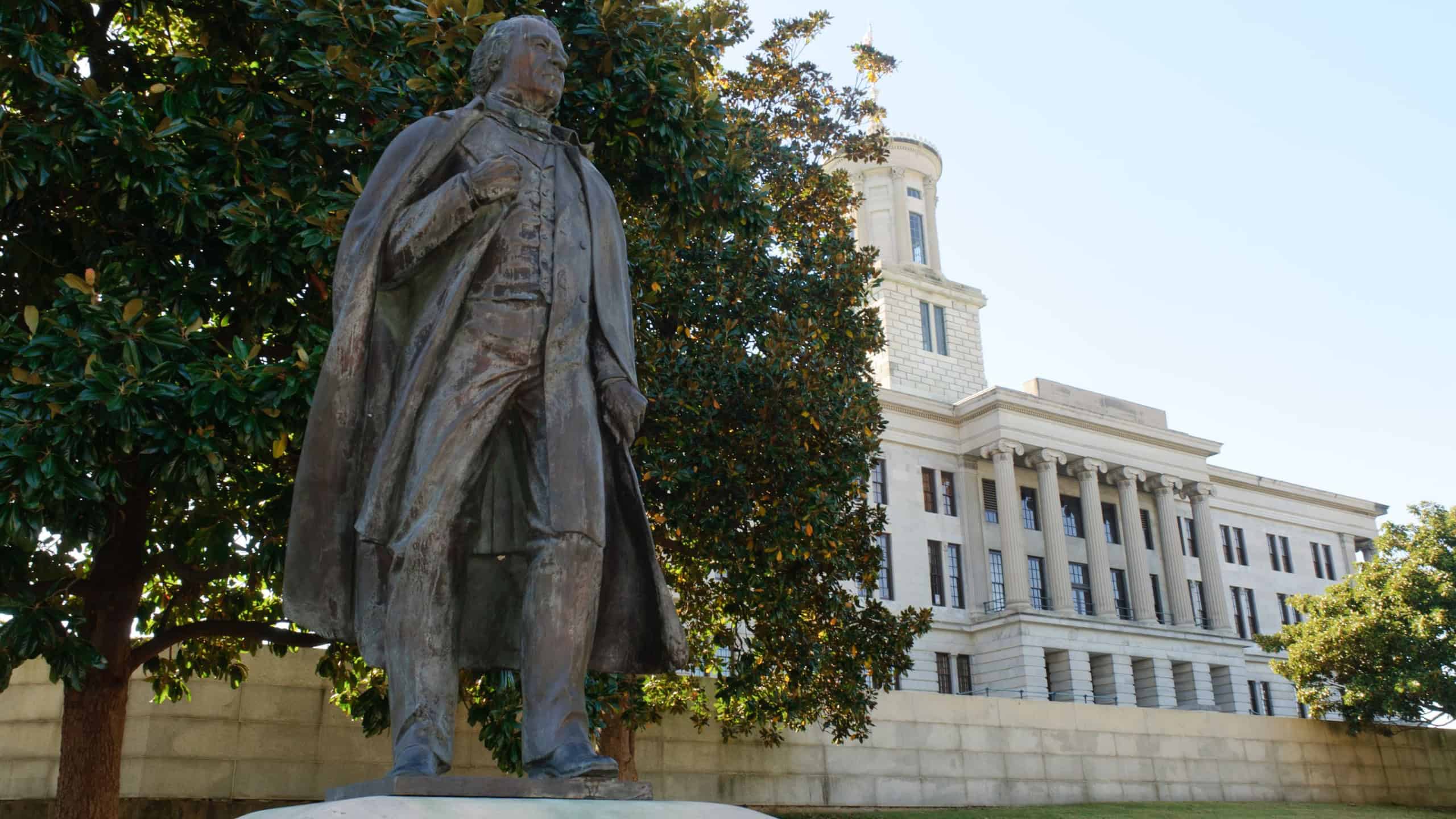 Tennessee State Capitol and President Andrew Johnson statue