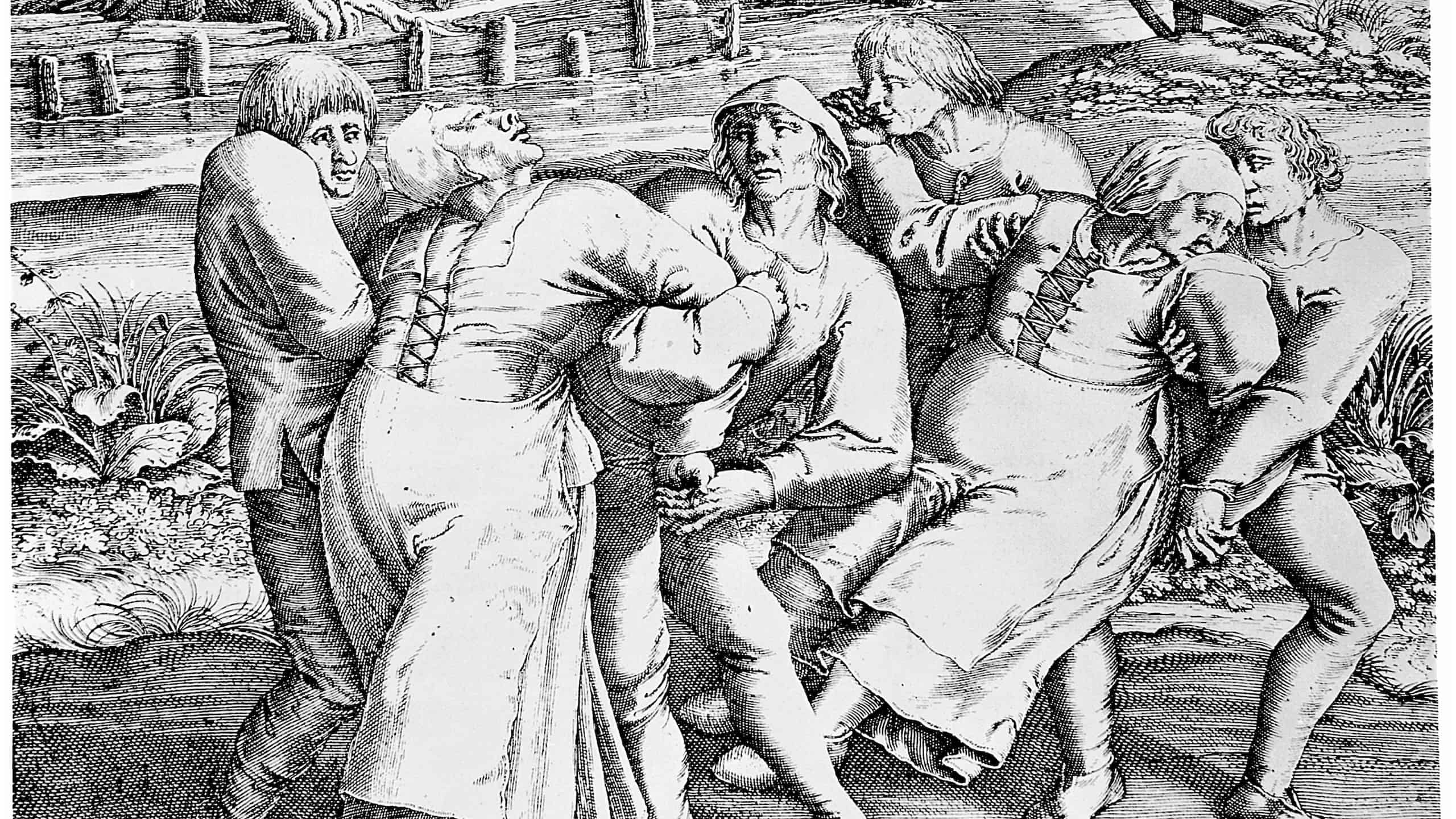 The dancing mania, by Hondius