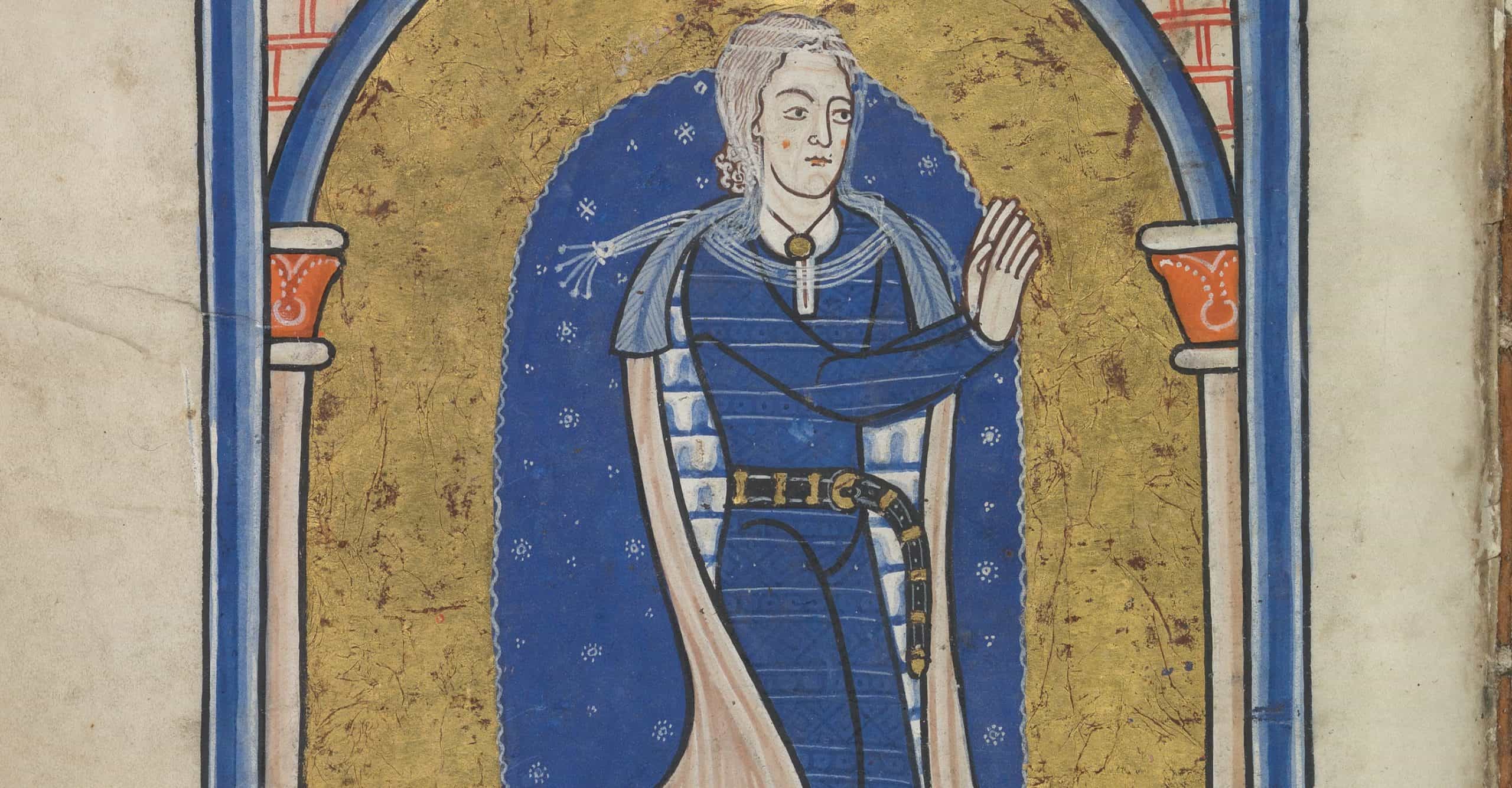 Donor portrait - A noble lady kneeling - Psalter of Eleanor of Aquitaine