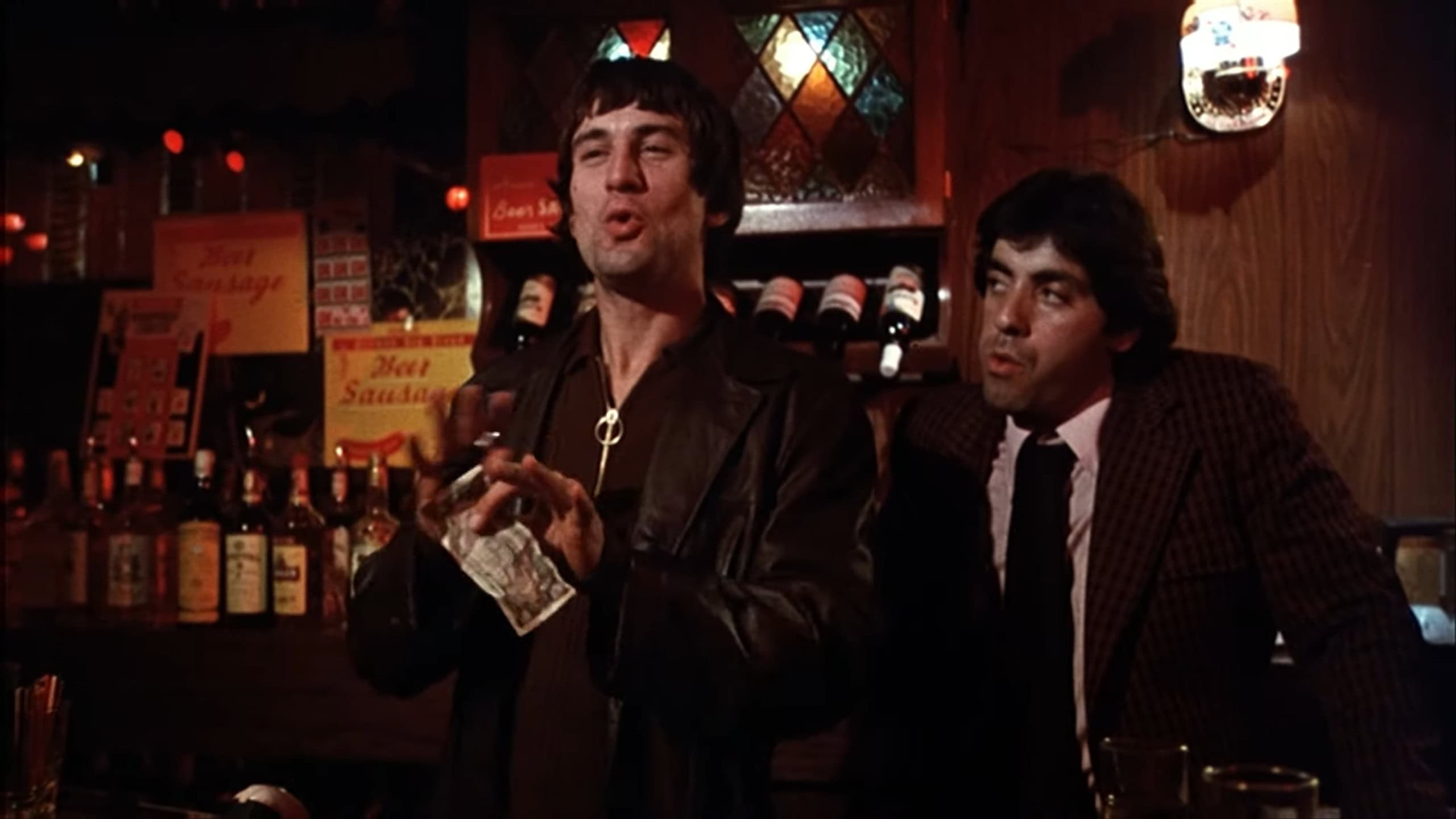 Movie trailer screenshot of Robert D Niro in Mean Streets