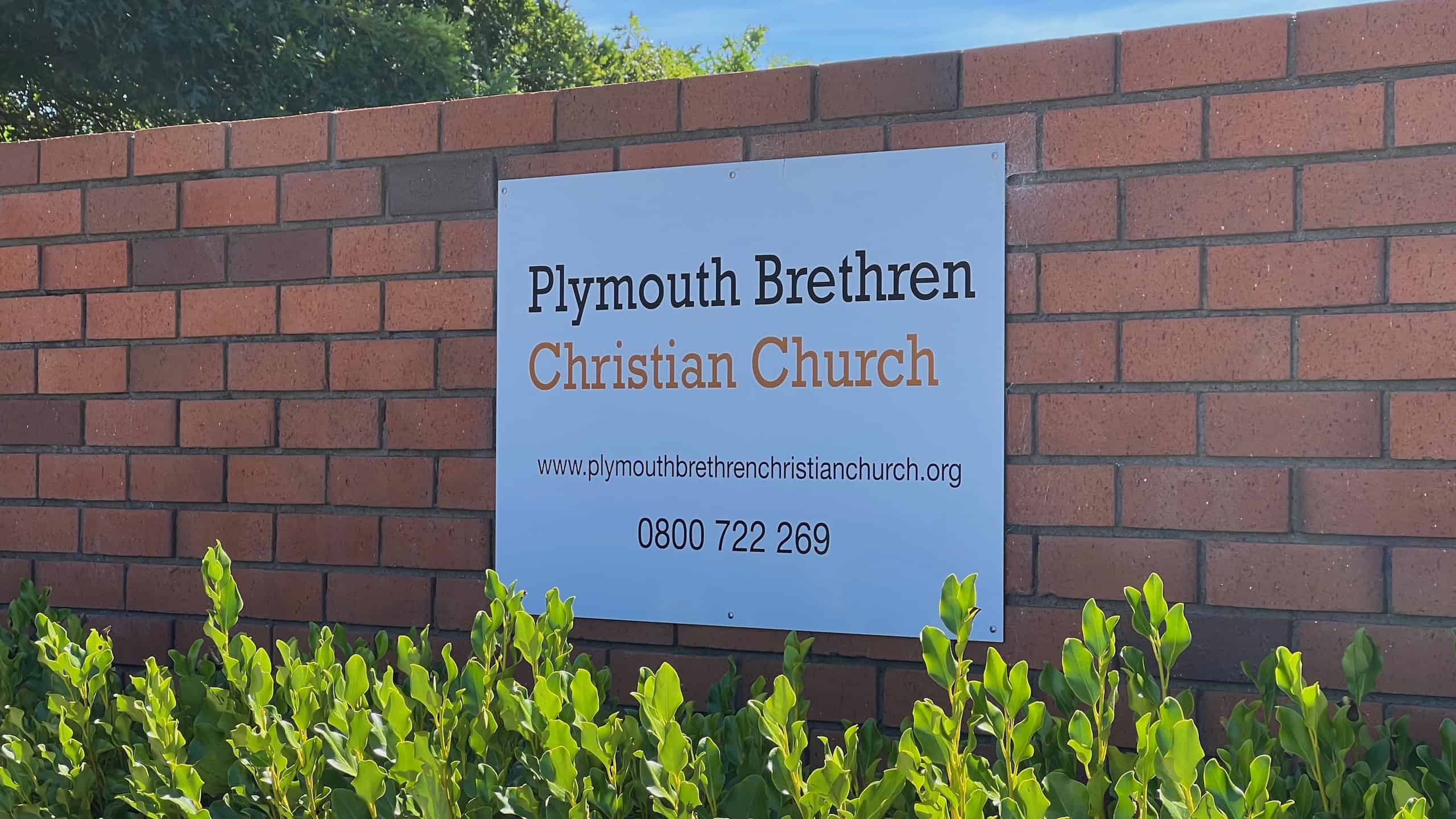 The Plymouth Brethren Christian Church, also known as the Exclusive Brethren, have a large meeting hall facility in Redwood, Christchurch. This is the entrance sign.