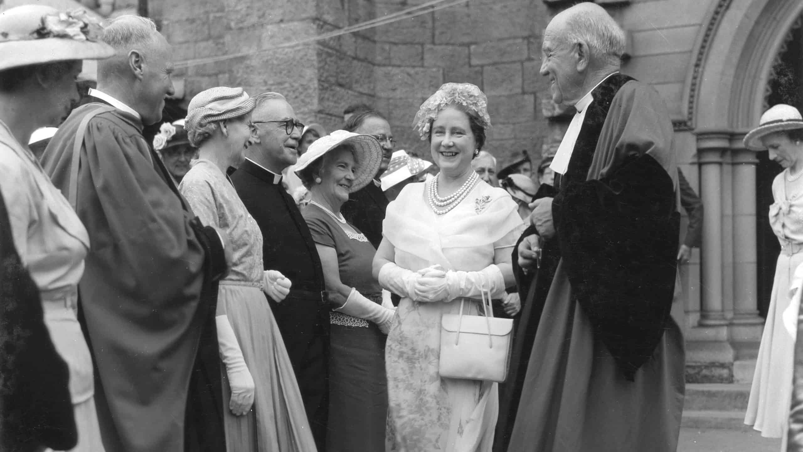 Her Majesty Queen Elizabeth The Queen Mother at St John's Cathedral, Brisbane, February 1958
