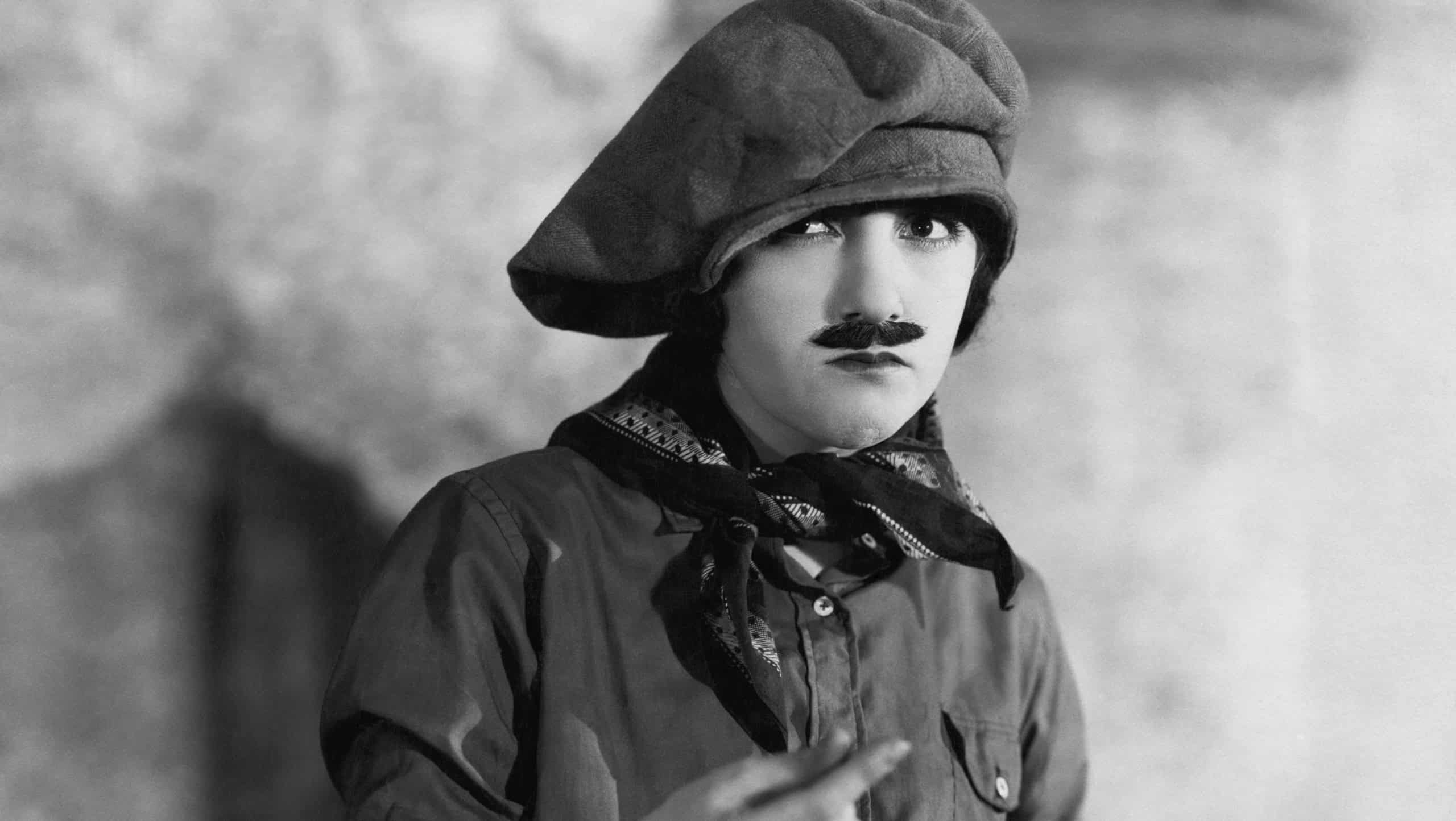 Skeptical woman in mans clothes
