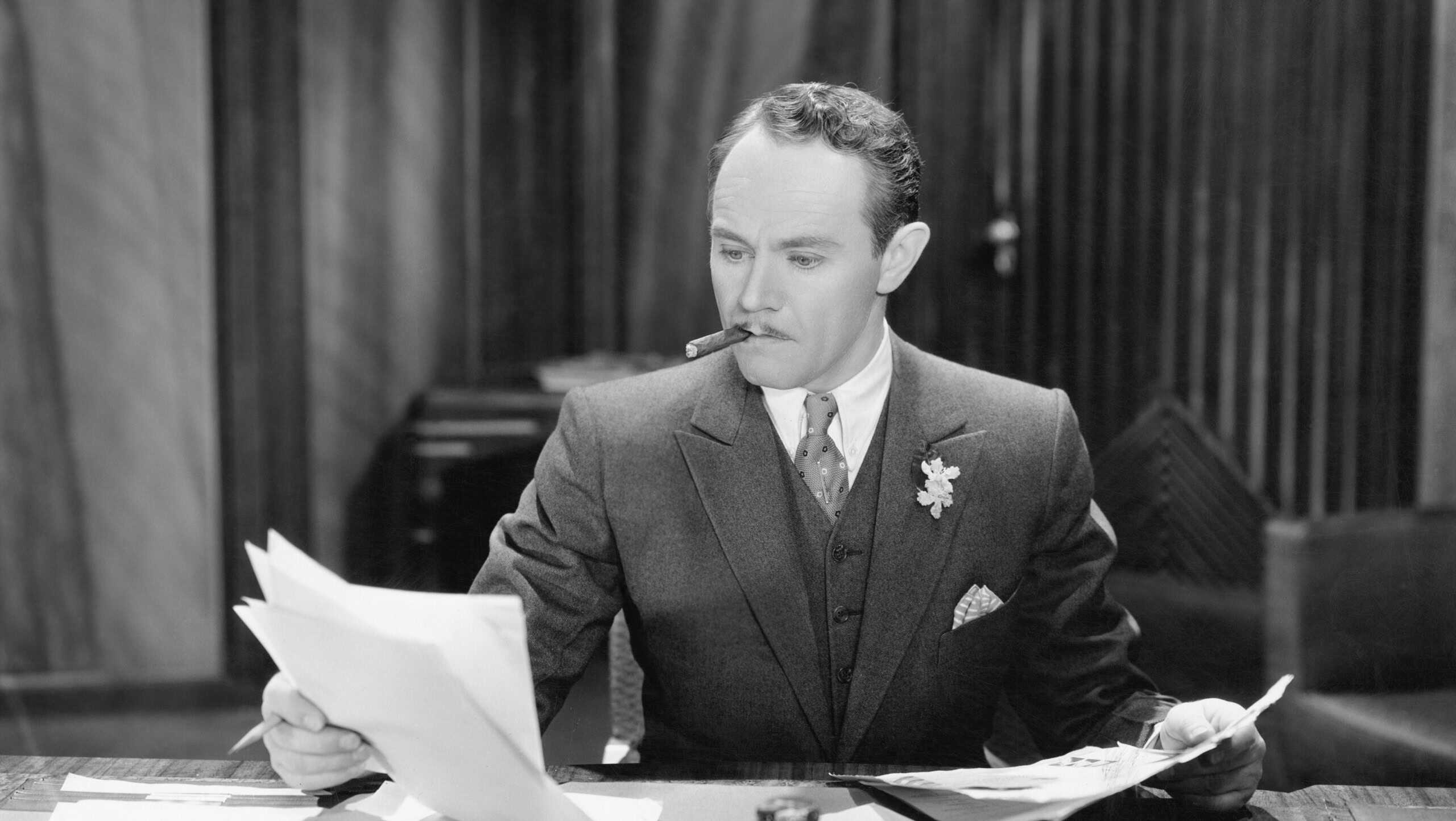 Businessman working at desk