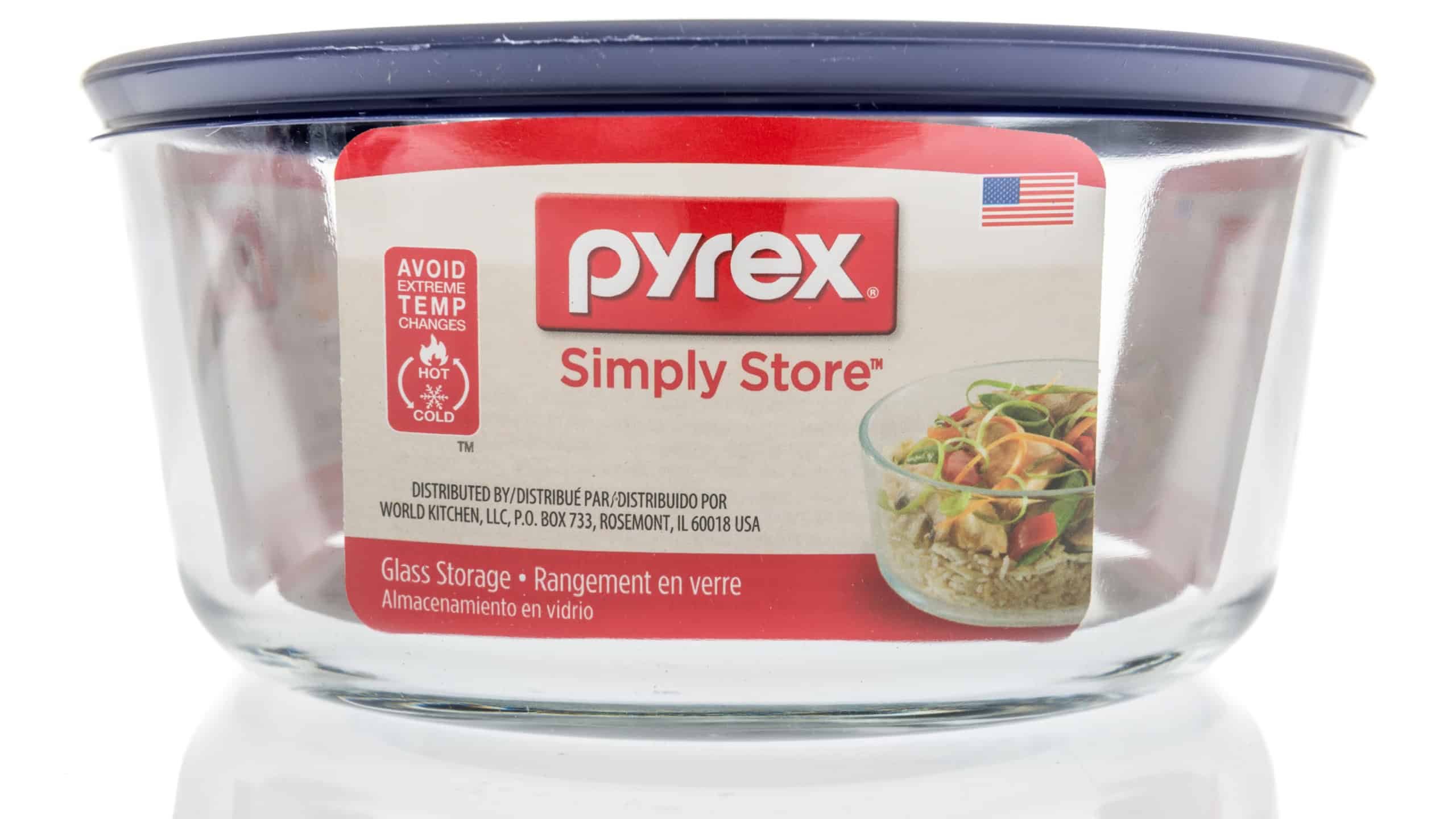 A pyrex simple store bowl on an isolated background.