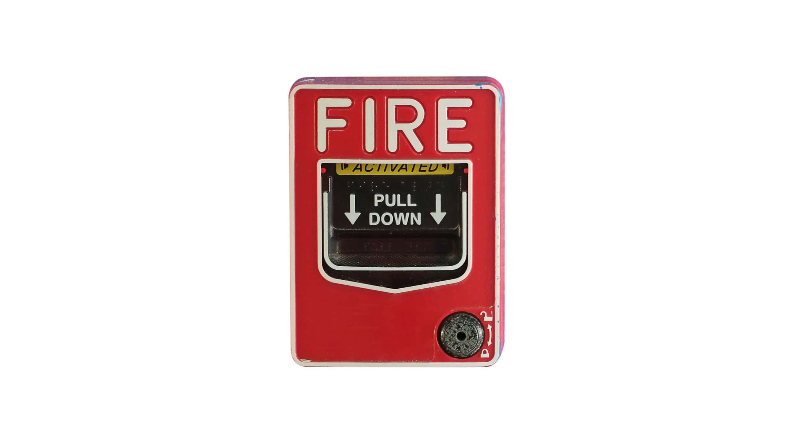 Manual fire alarms on white background