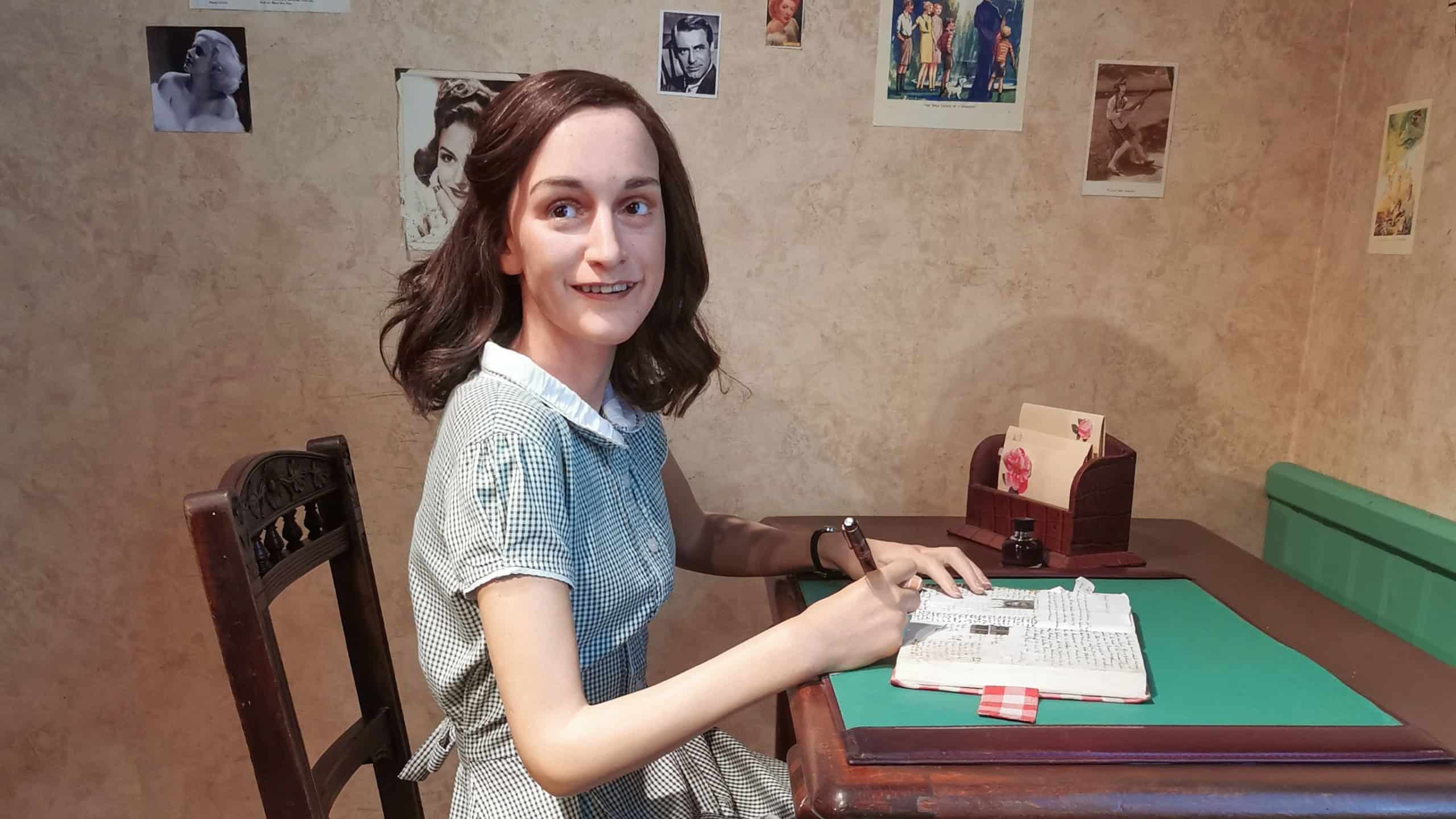 Wax figure of Anne Frank at Madame Tussauds museum