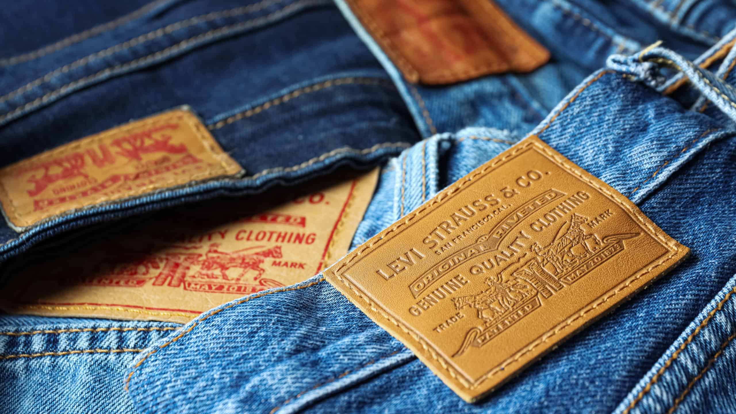 Modern Levis jeans, concept of casual modern clothes