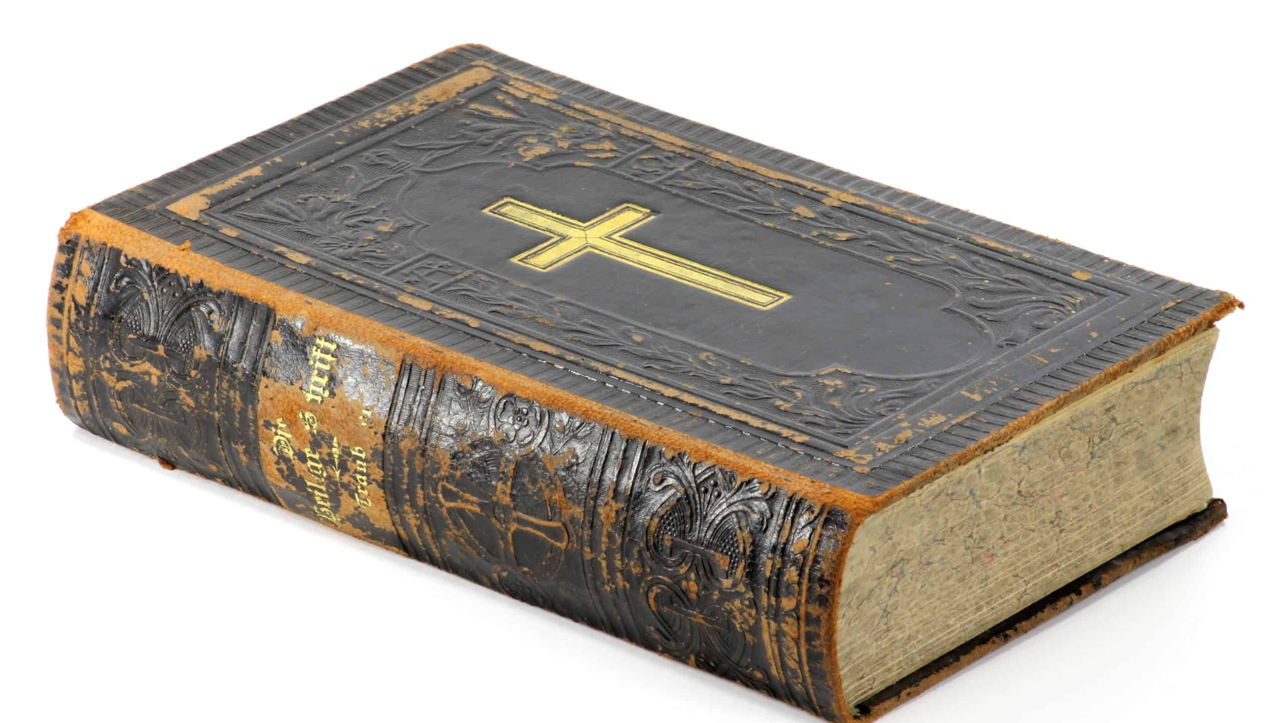old bible isolated on white background