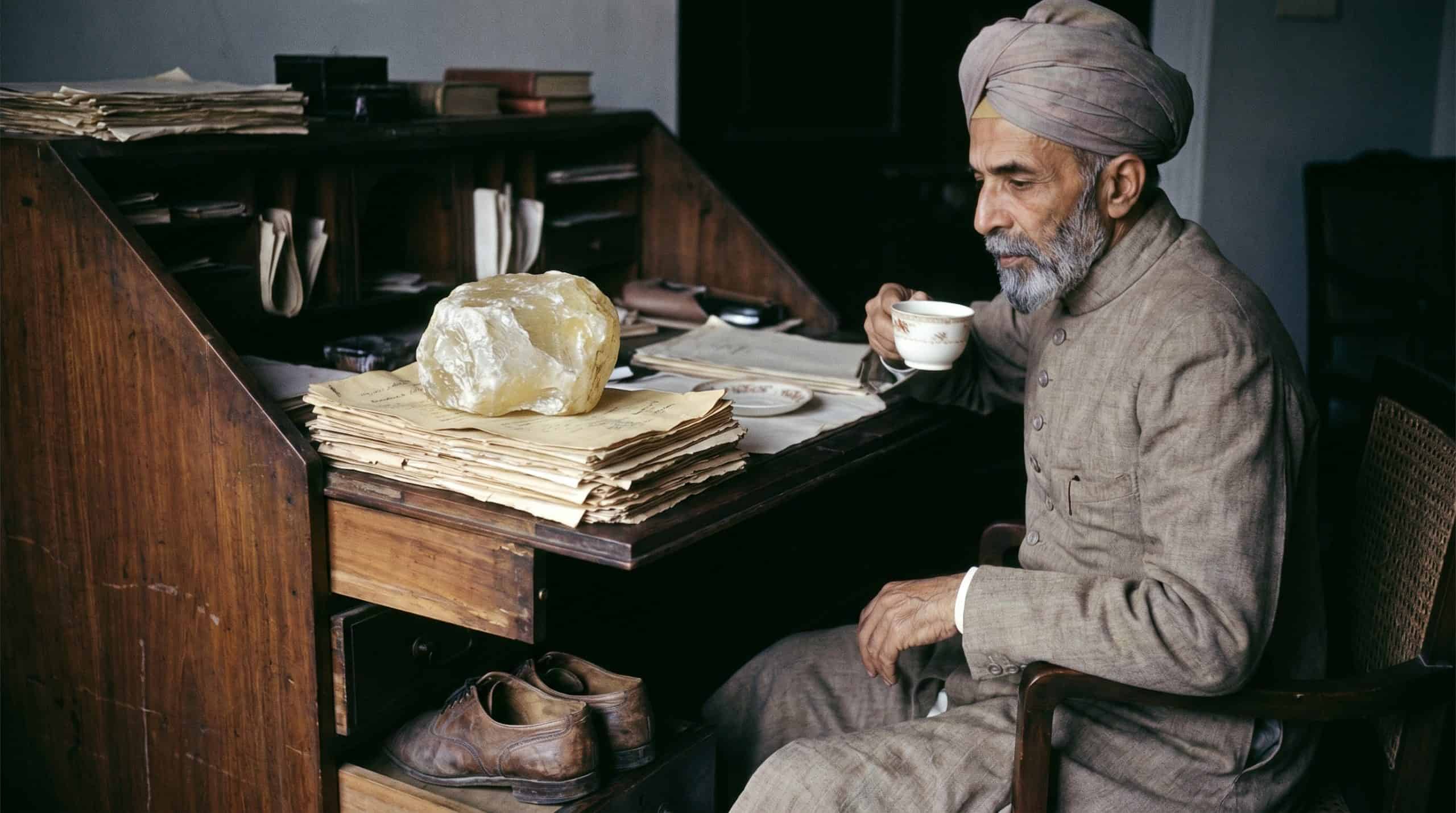 Mir Osman Ali Khan, the last monarch of Hyderabad, India, used the Jacob Diamond like a paperweight