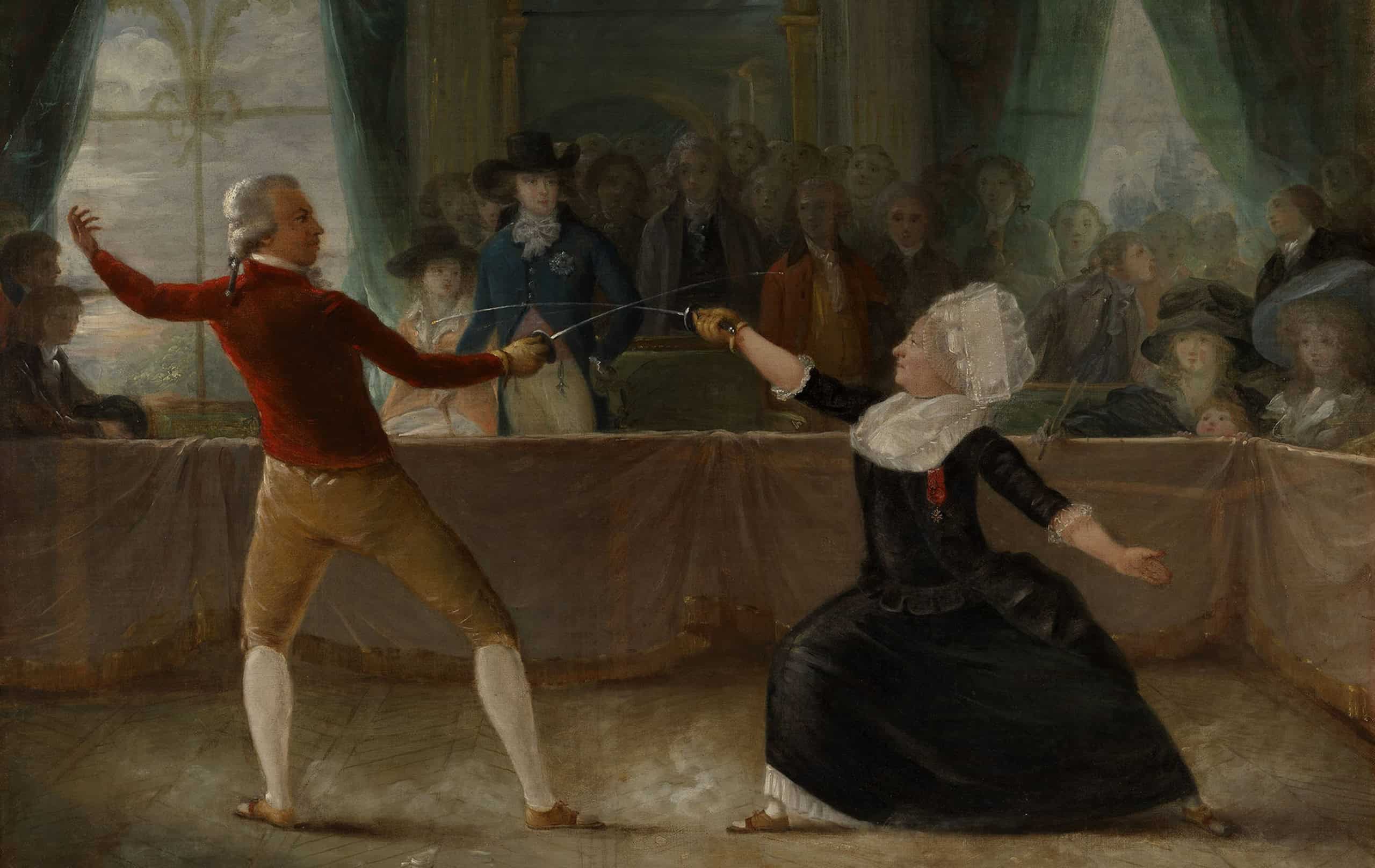Alexandre-Auguste Robineau (1747-1828) - The Fencing-Match between the Chevalier de Saint-George and the Chevalier d'Eon - RCIN 400636 - Royal Collection