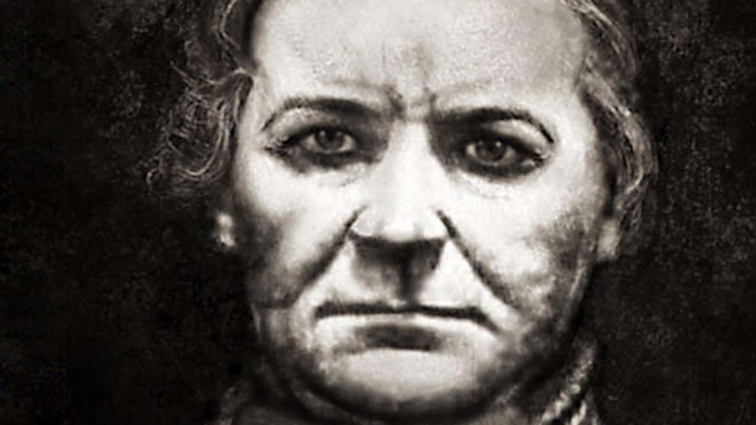 Photograph of Amela Dyer upon entry to Wells Asylum in 1893Date 1893