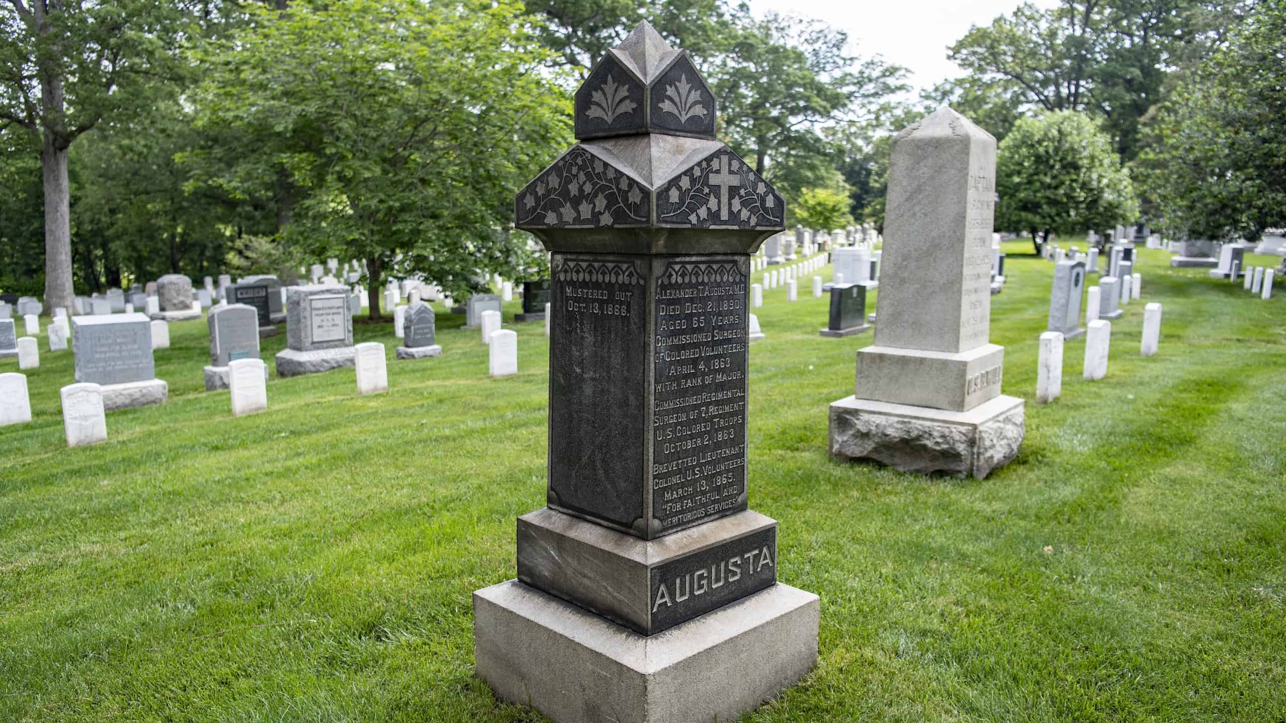 Gravesite of U.S. Army Lt. Col. Alexander Augusta in Section 1.