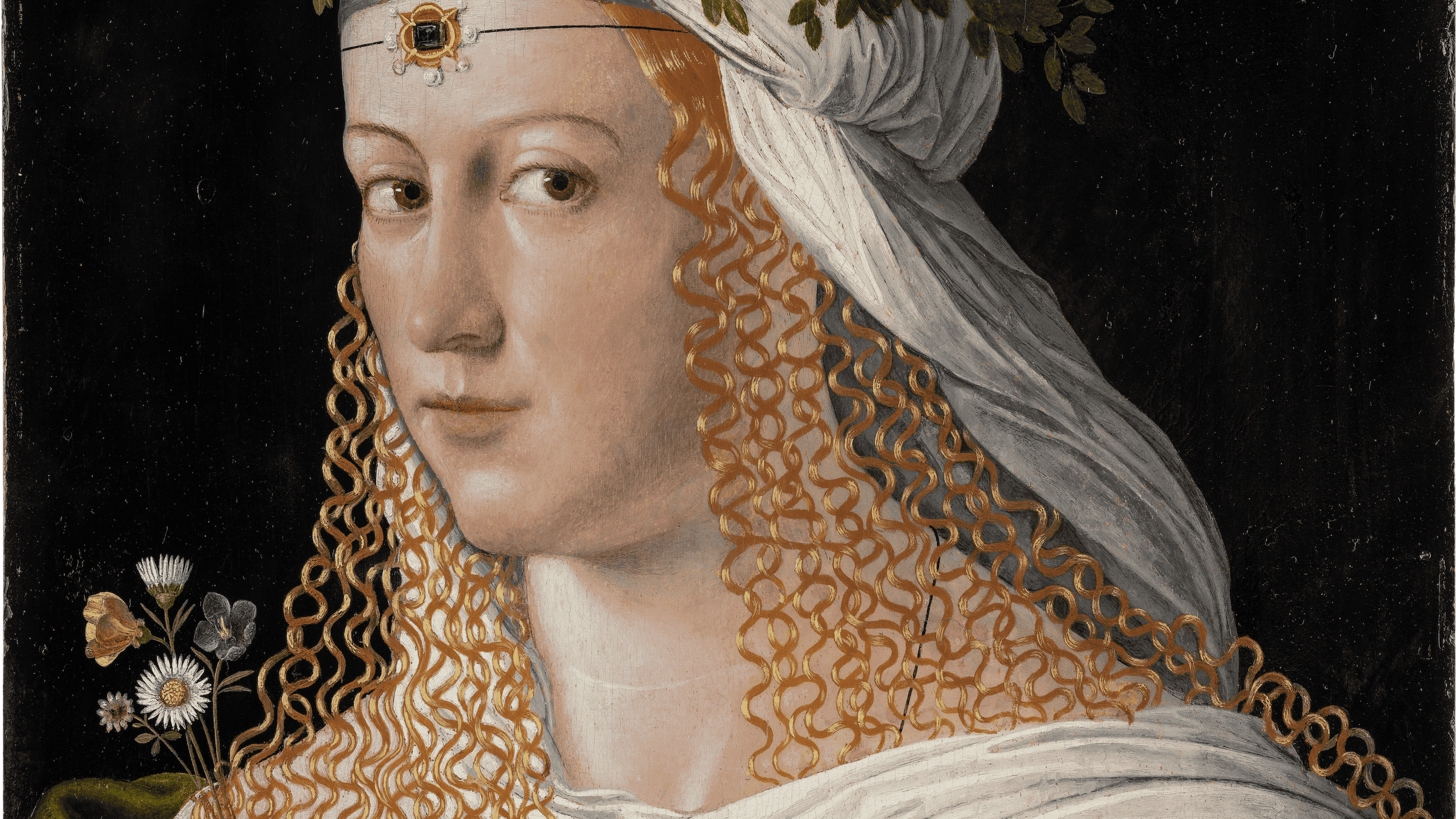 dealised Portrait of a Courtesan as Flora by Bartolomeo Veneto