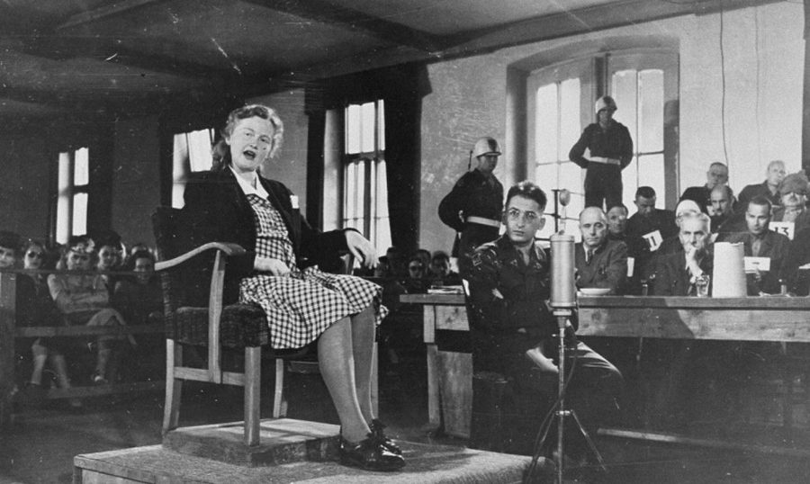 Ilse_Koch_testifies_in_her_own_defense_8_jul_47