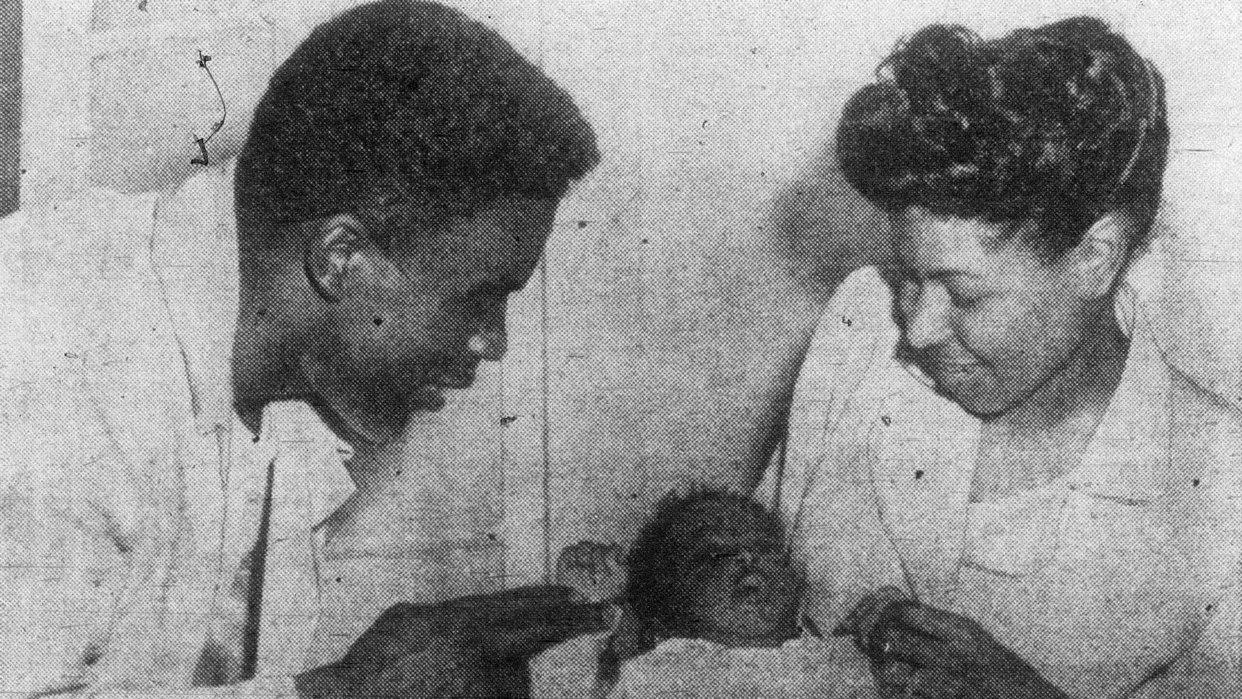 Jackie and Rachel Robinson with infant son