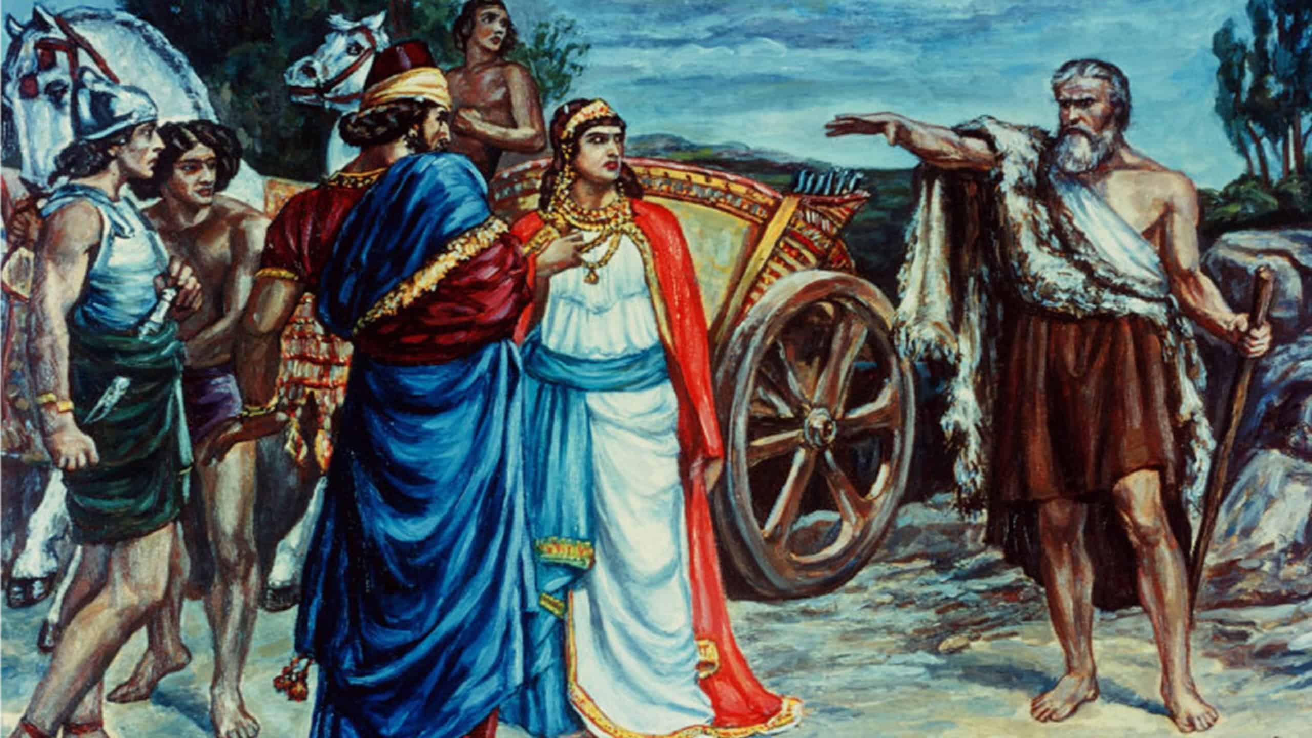 Jezabel and Ahab Meeting Elijah in Naboth's Vineyard Giclee.
