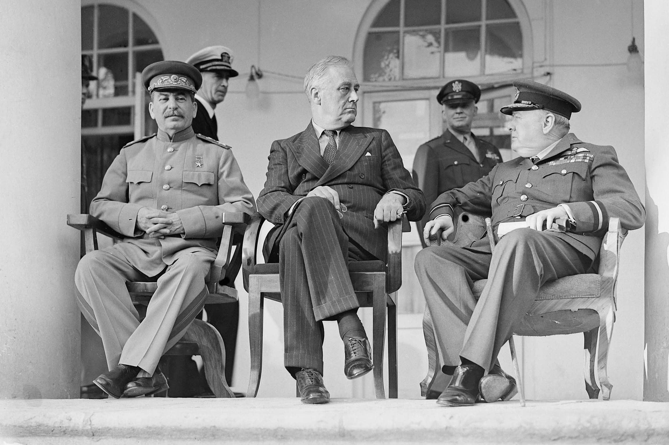 Joseph Stalin, Franklin D. Roosevelt and Winston Churchill, in Teheran, 1943