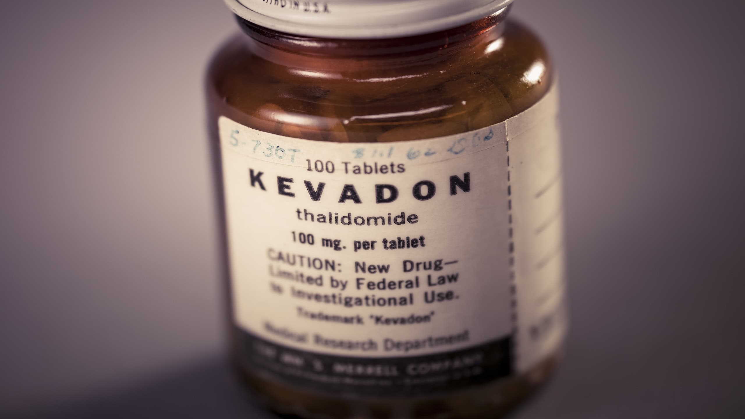 Container of Kevadon (thalidomide) from 1960
