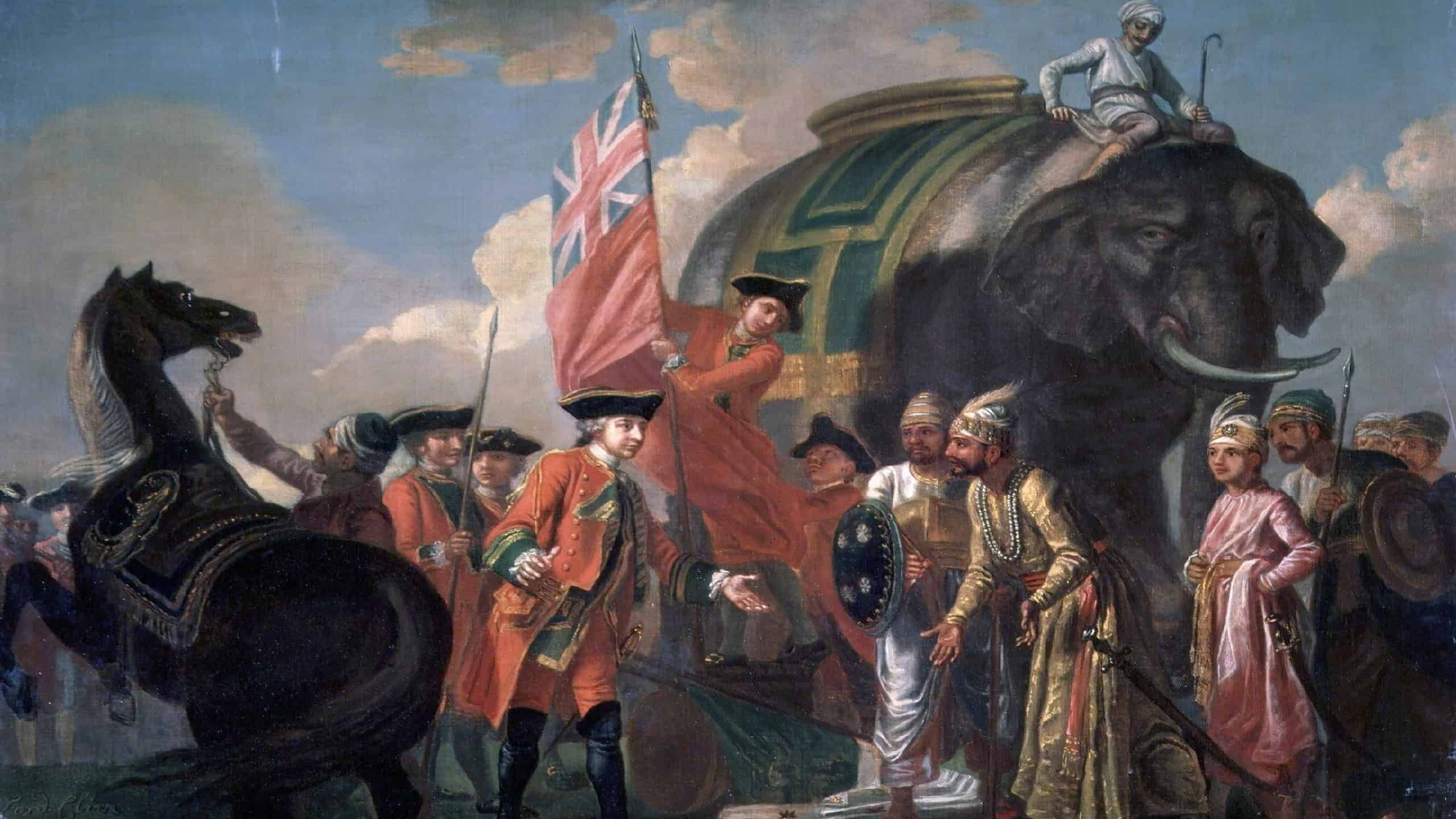 Lord Clive meeting with Mir Jafar after the Battle of Plassey