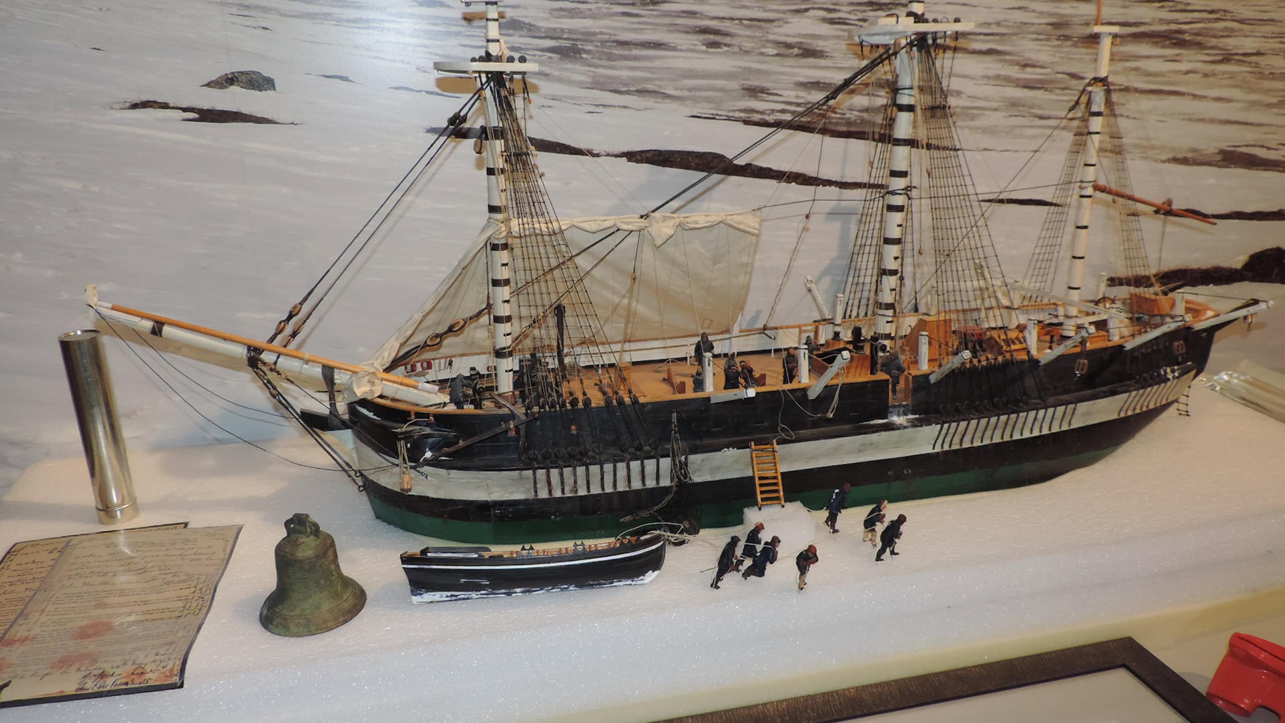 Model of the HMS Erebus (1826) trapped in the ice, Nattilik Heritage Centre, Gjoa Haven