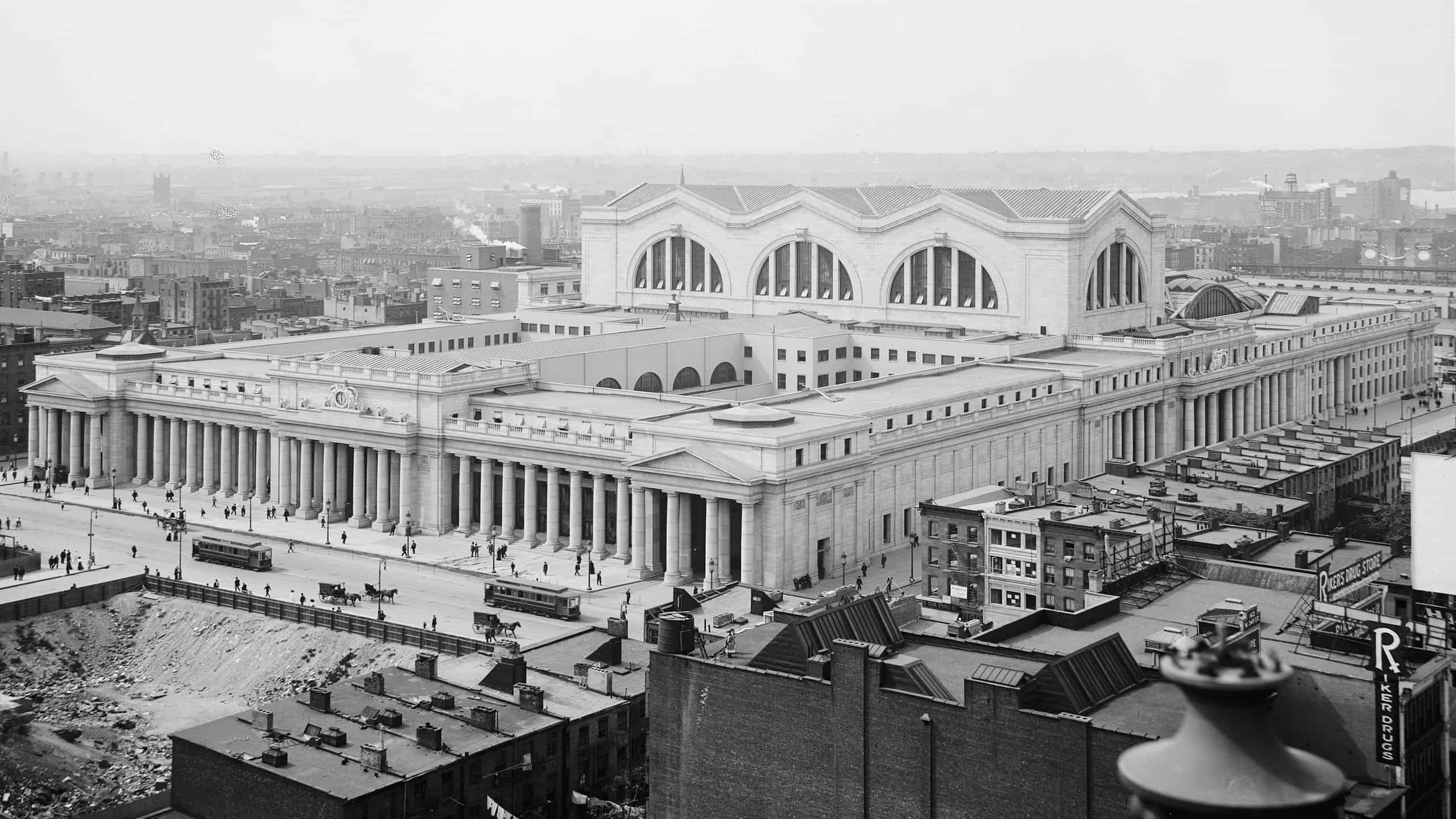 Pennsylvania Station aerial view, 1910s