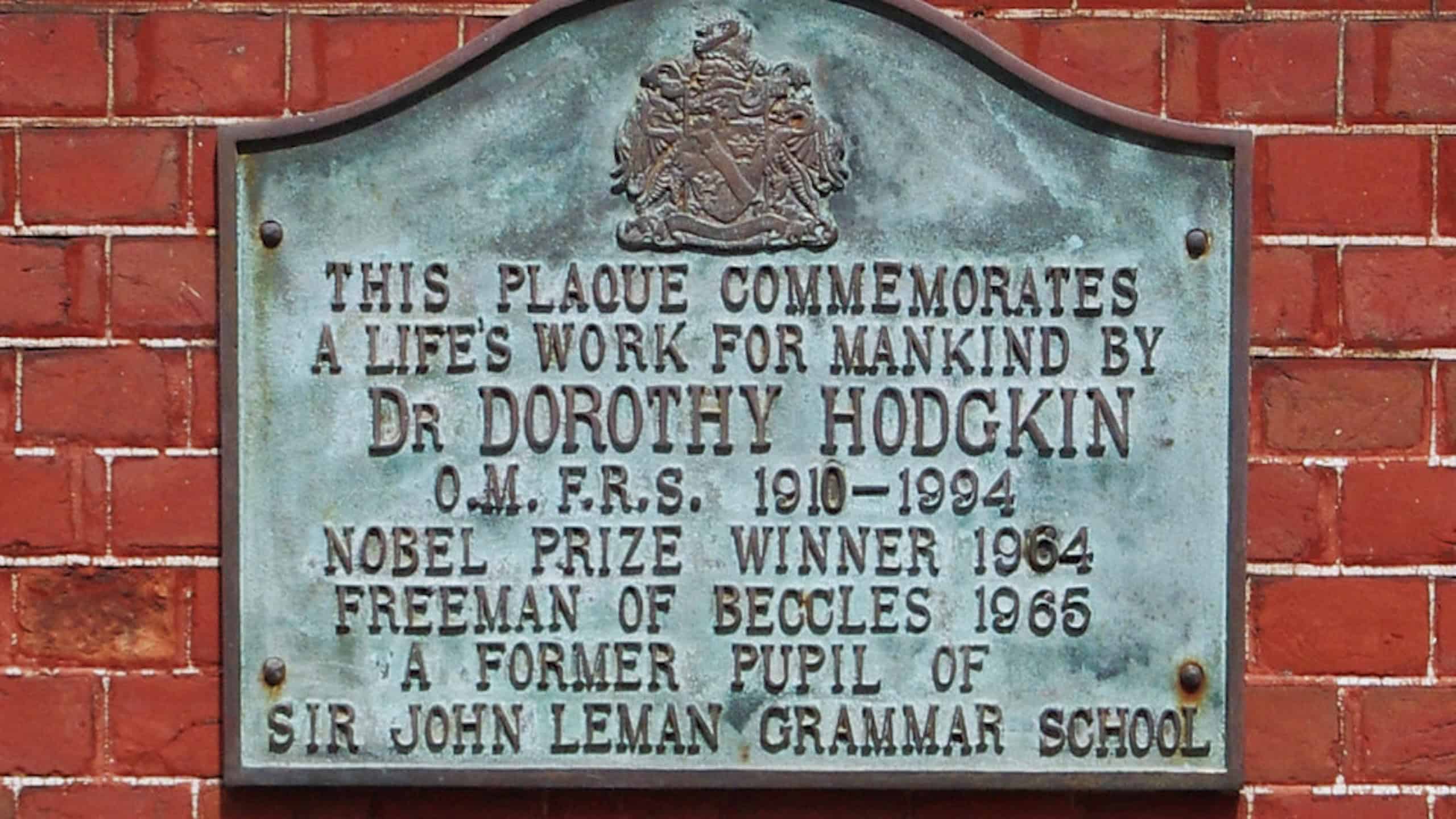 Plaque commemorating Dorothy Hodgkin