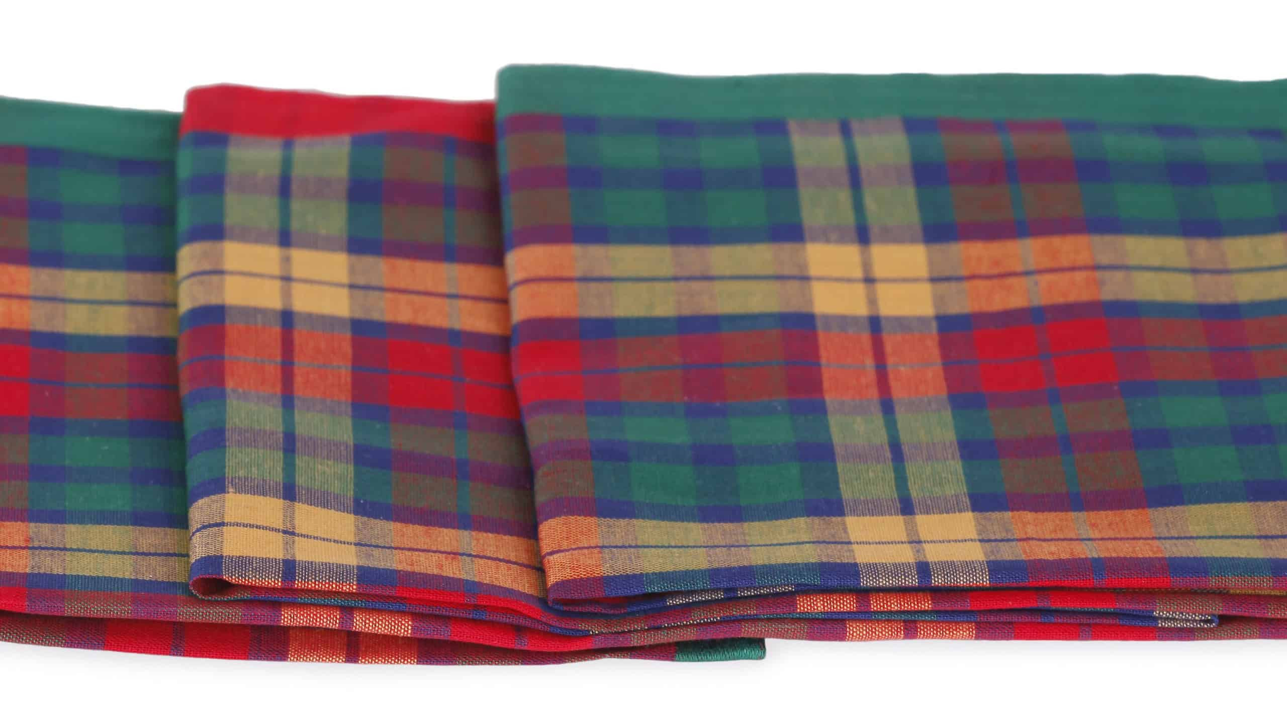 Three lovely plaid handkerchiefs