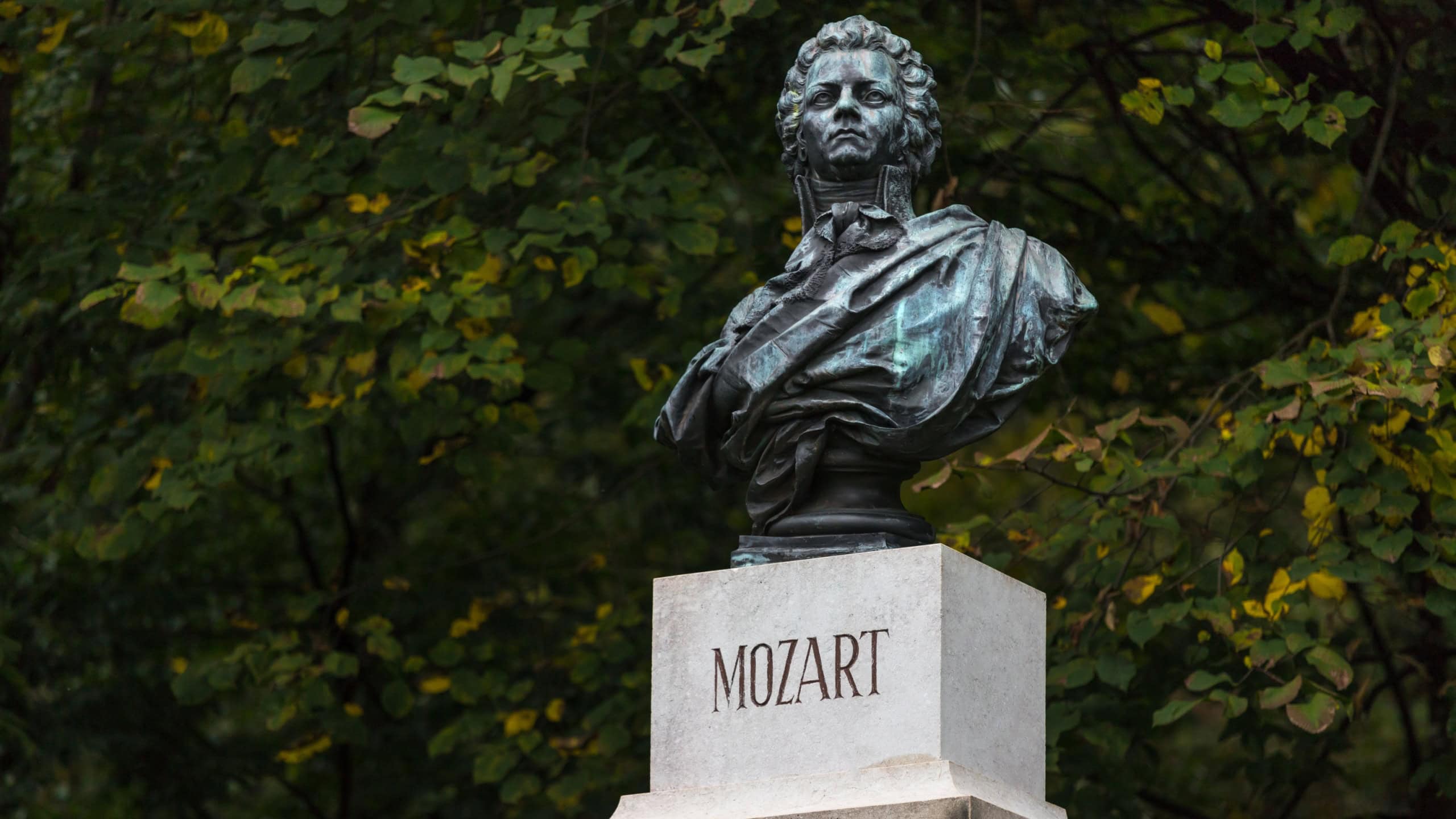 Mozart statue in Salzburg, Austria