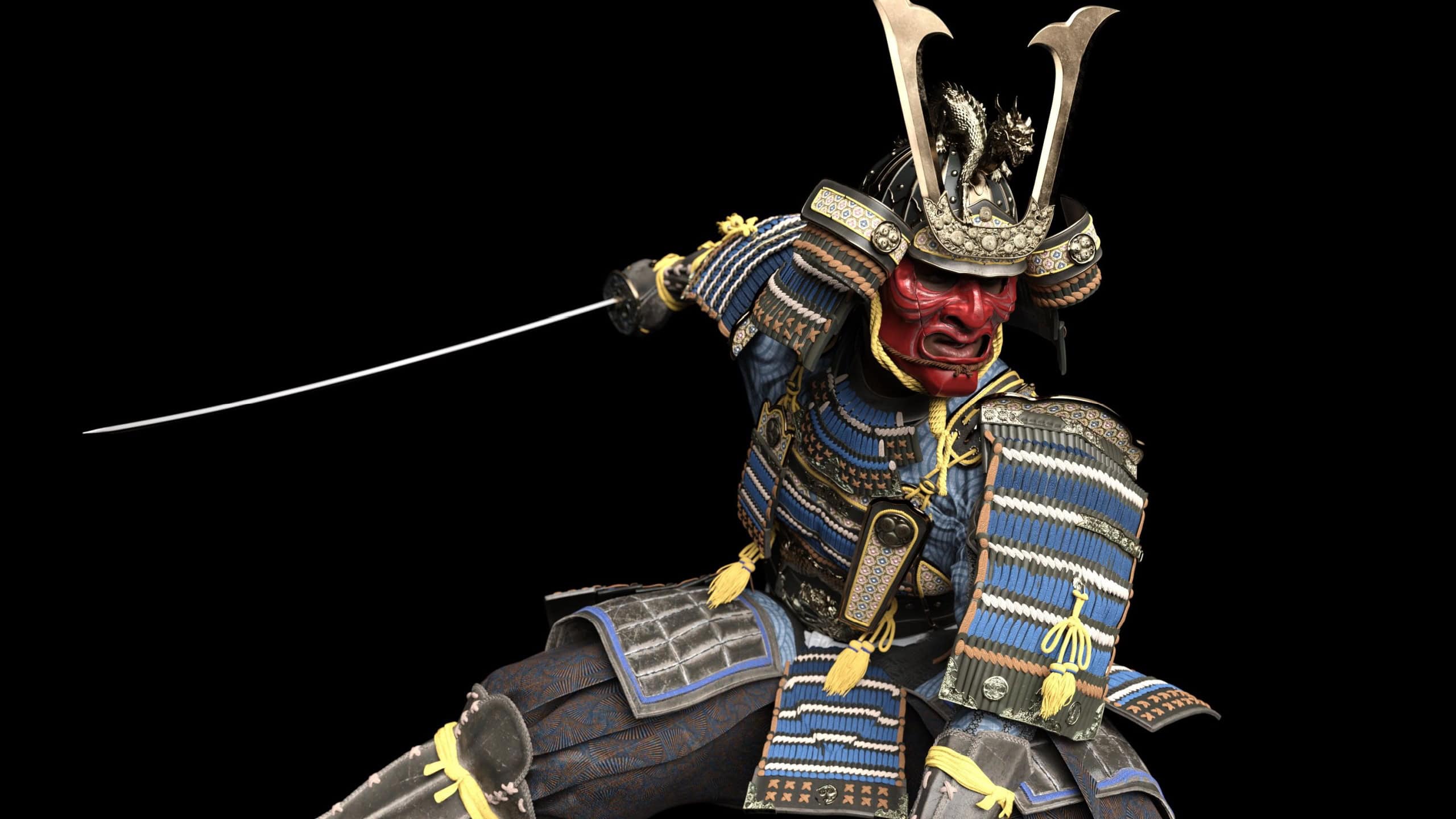 3D rendering ancient Japanese samurai