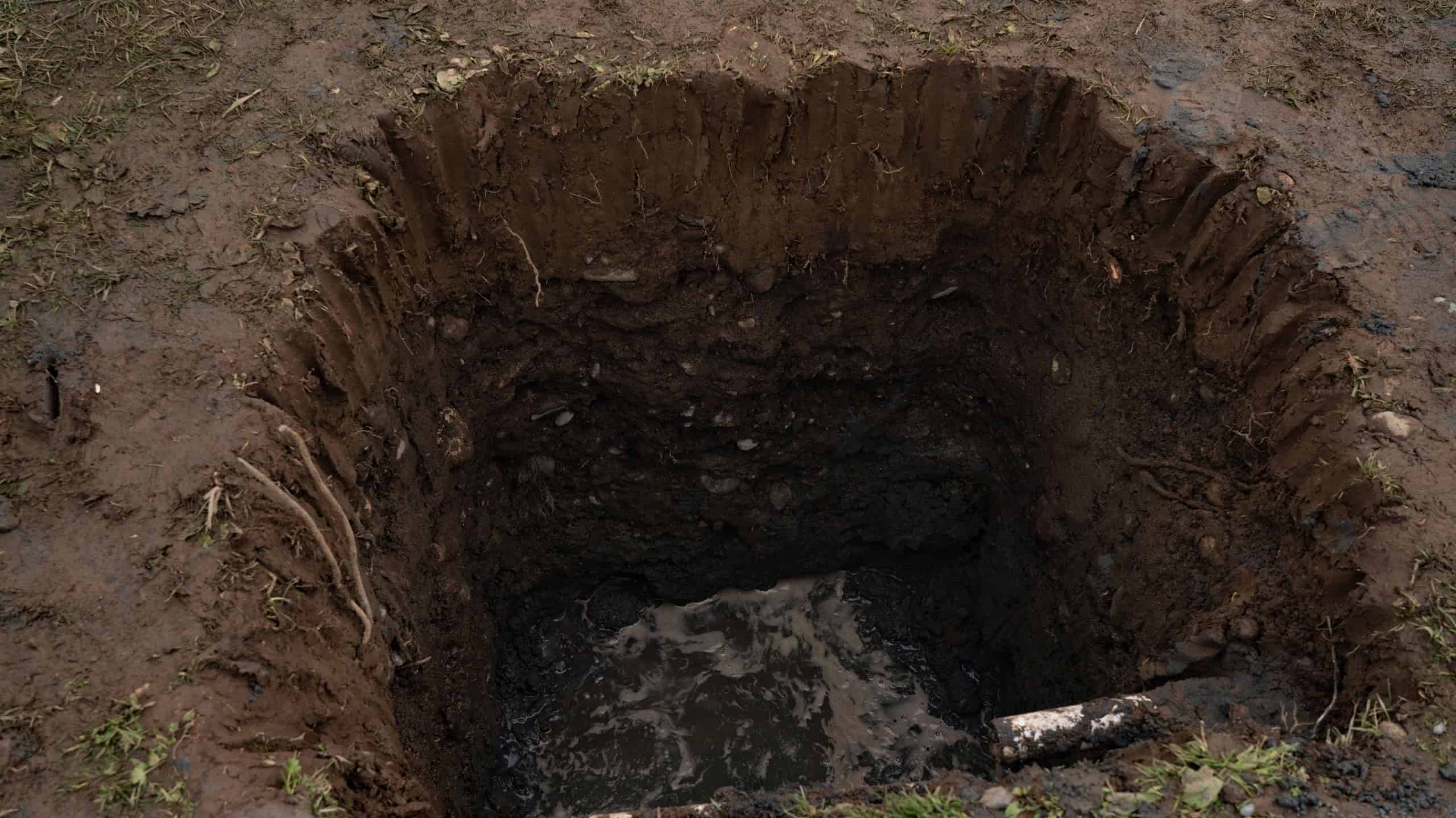 Dug pits in the park for pillars