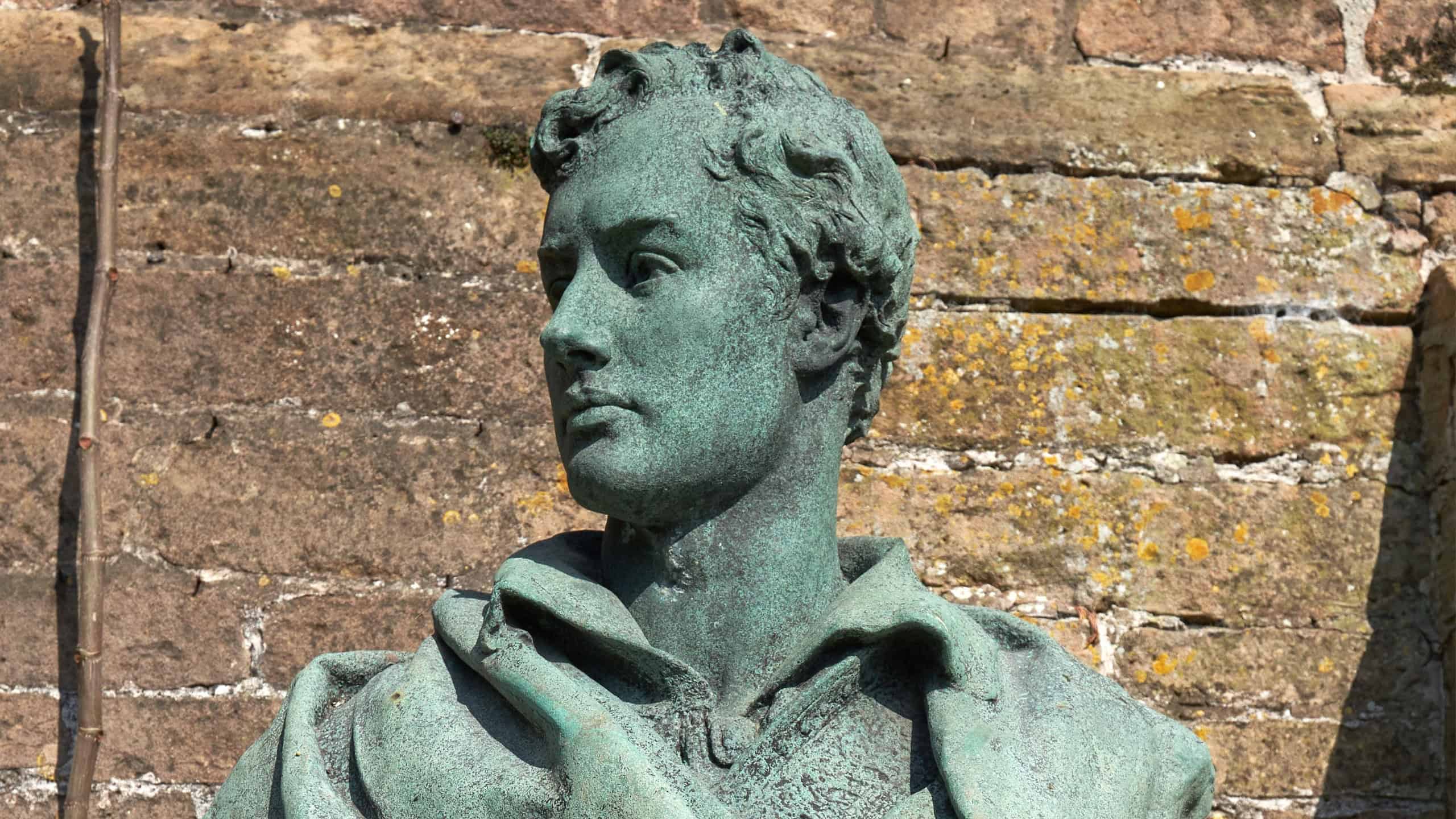 Historic figure bronze statue of Lord Byron