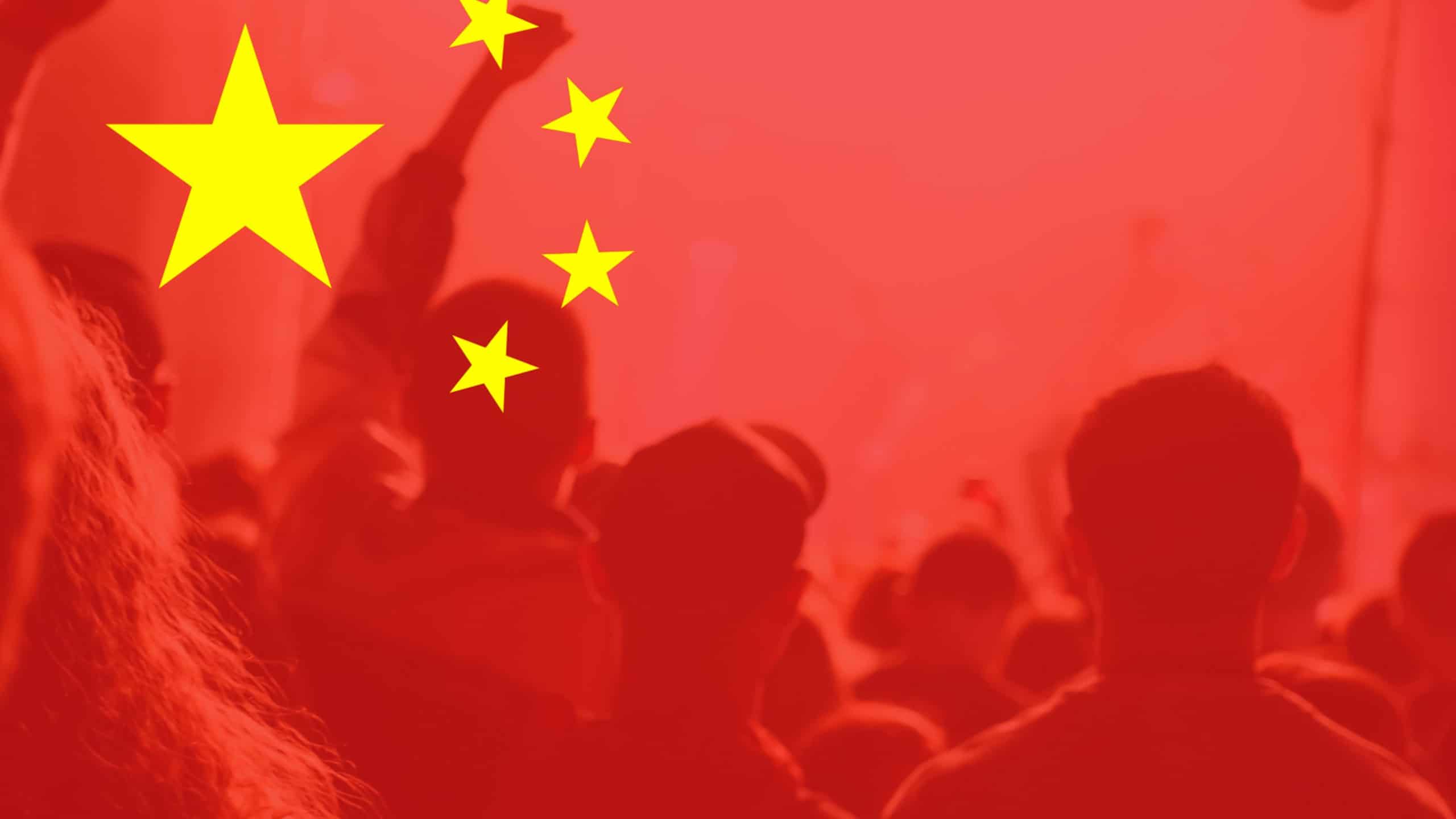 Protests China.