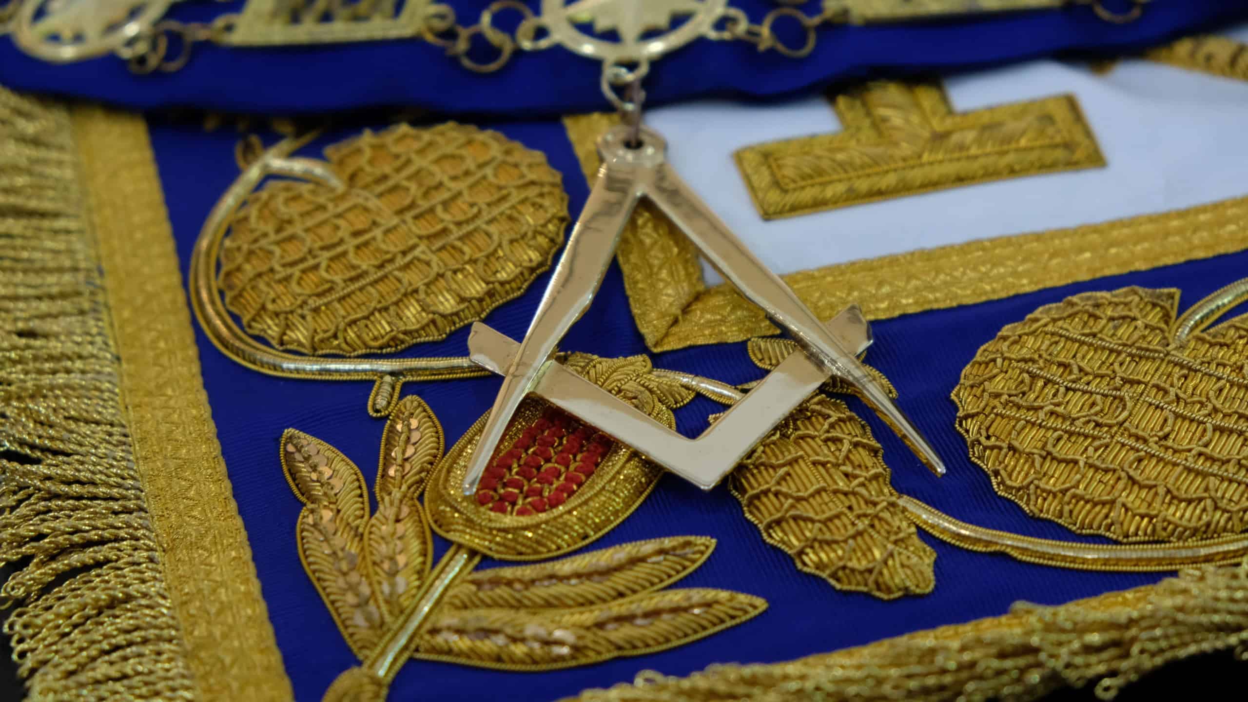 : Various symbols of Freemasonry for ceremonial attire.