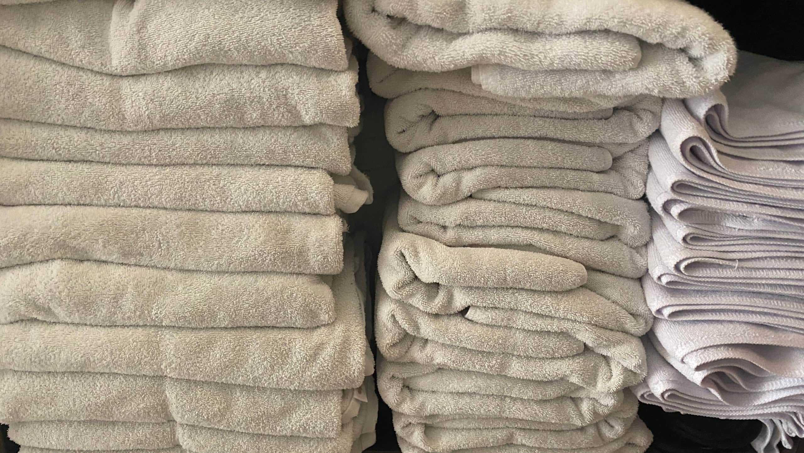 stack of folding white towels