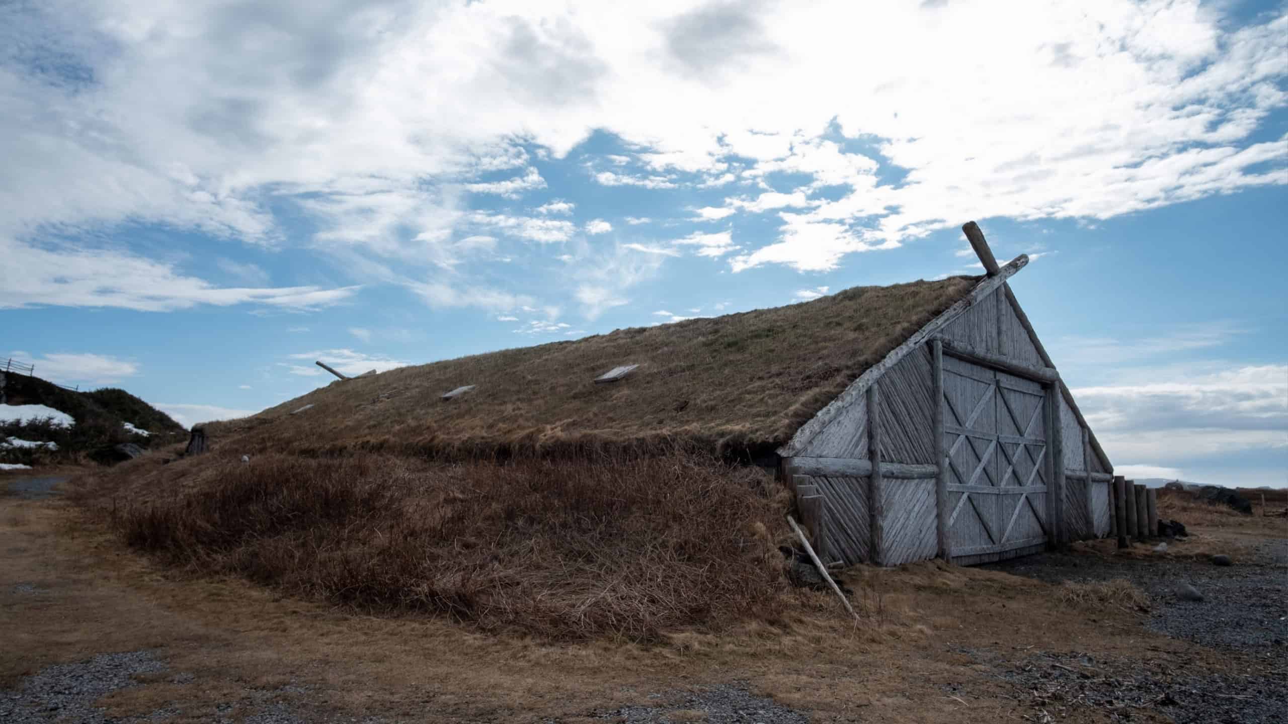 A building of Norstead viking village l'anse Meadows Newfoundland
