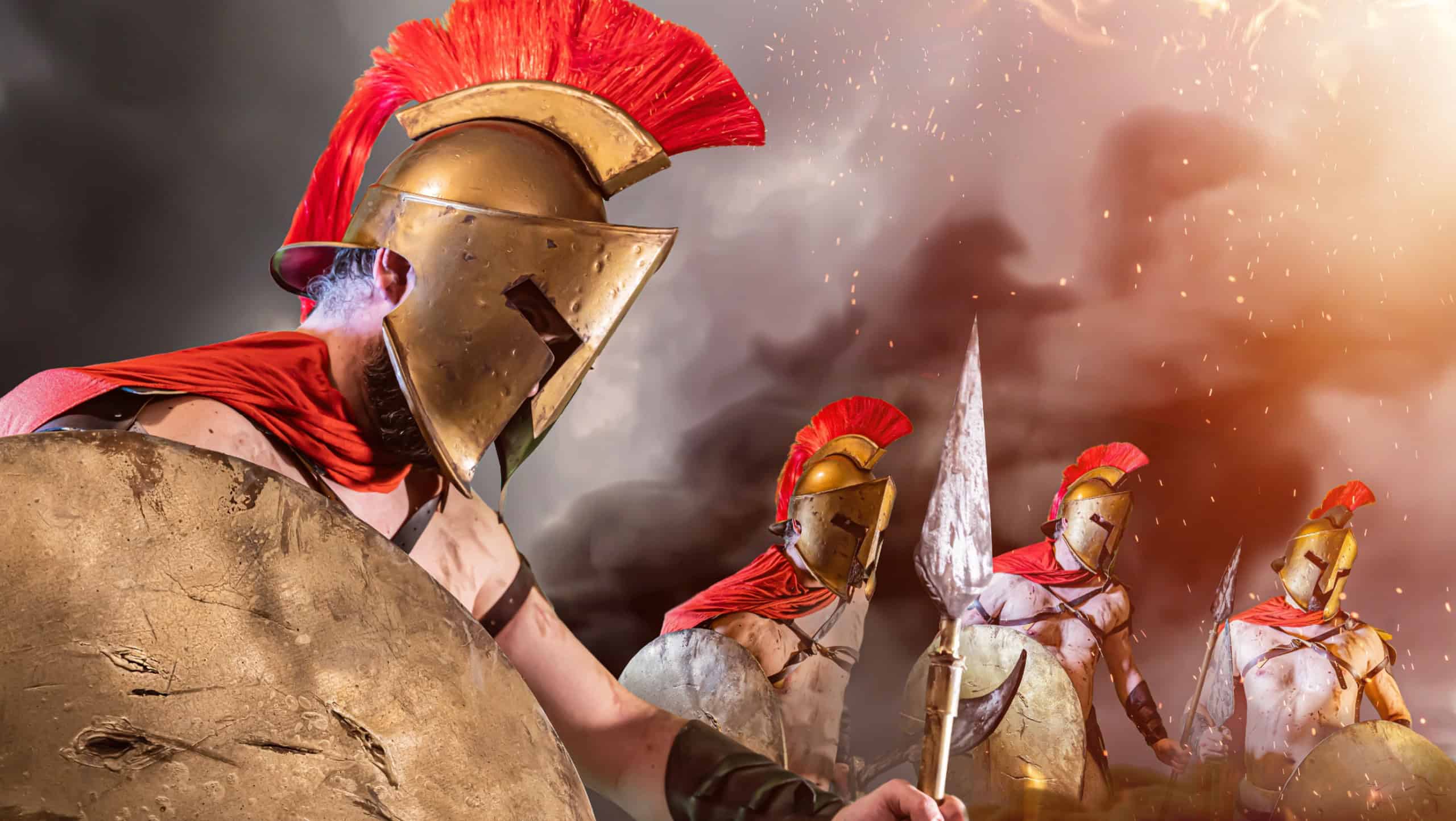 Spartan soldiers from the army ancient greece