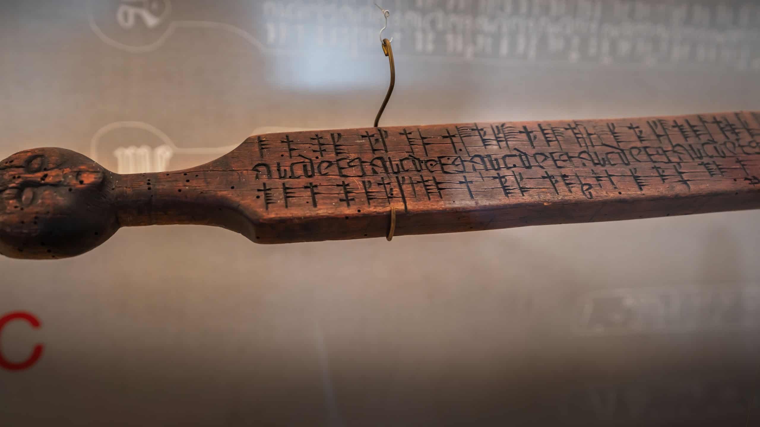 Copenhagen, Denmark - Jun 26, 2019: Nordic Calendar Stick at National Museum of Denmark - Copenhagen, Denmark
