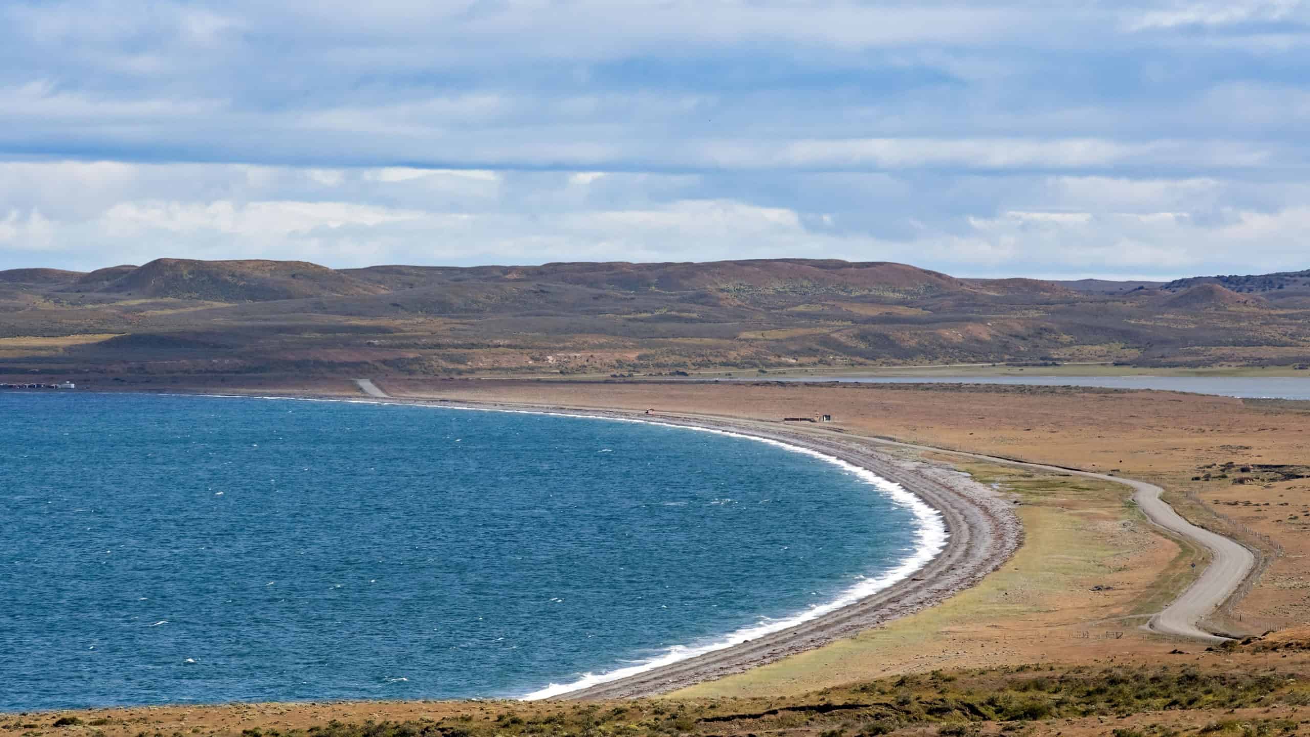 Tierra del Fuego landscape, ocean coast at northern Argentina