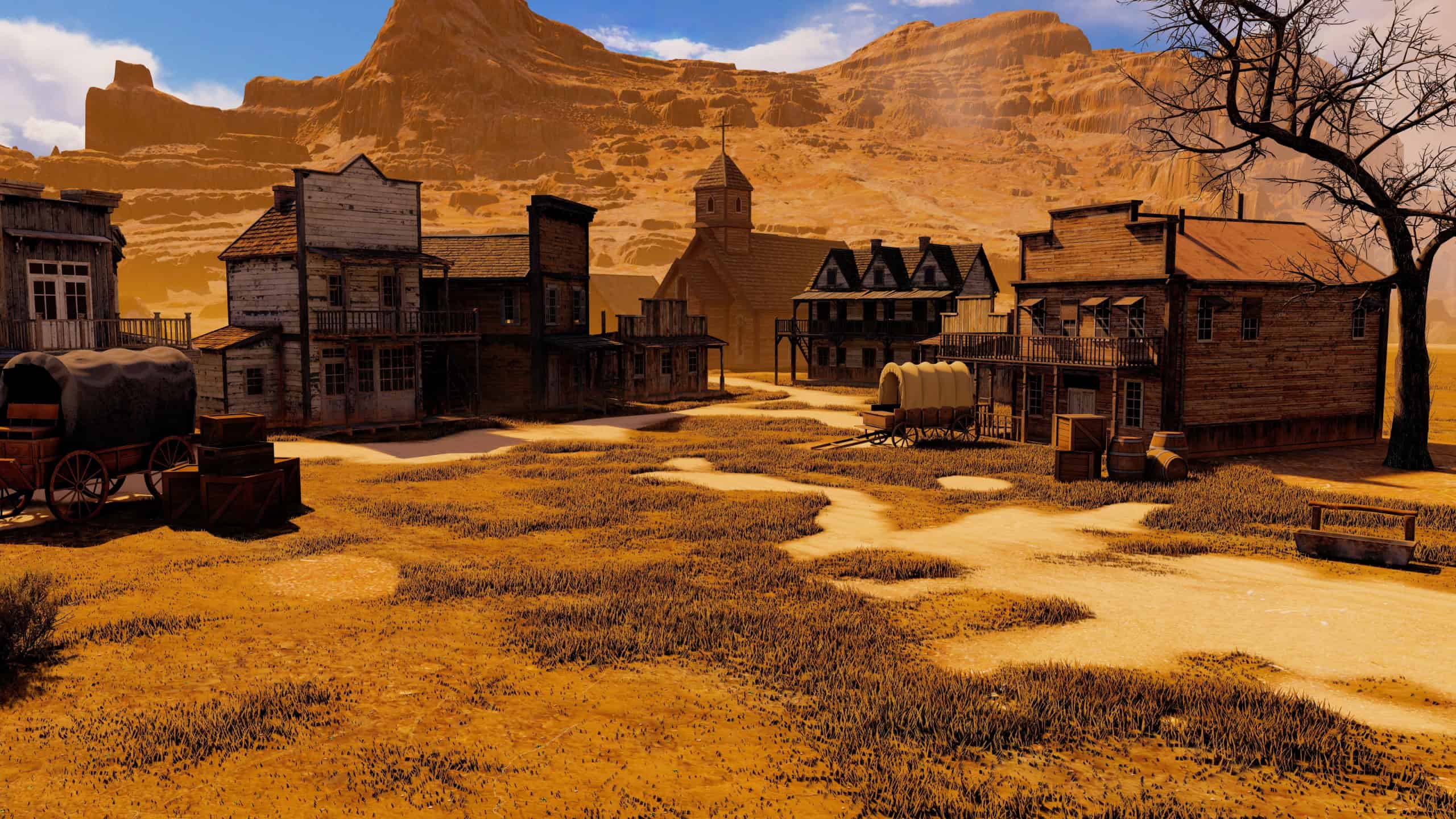 Panorama of the old city of America. Animation On The Theme Of History And Territories, People And Lifestyle.