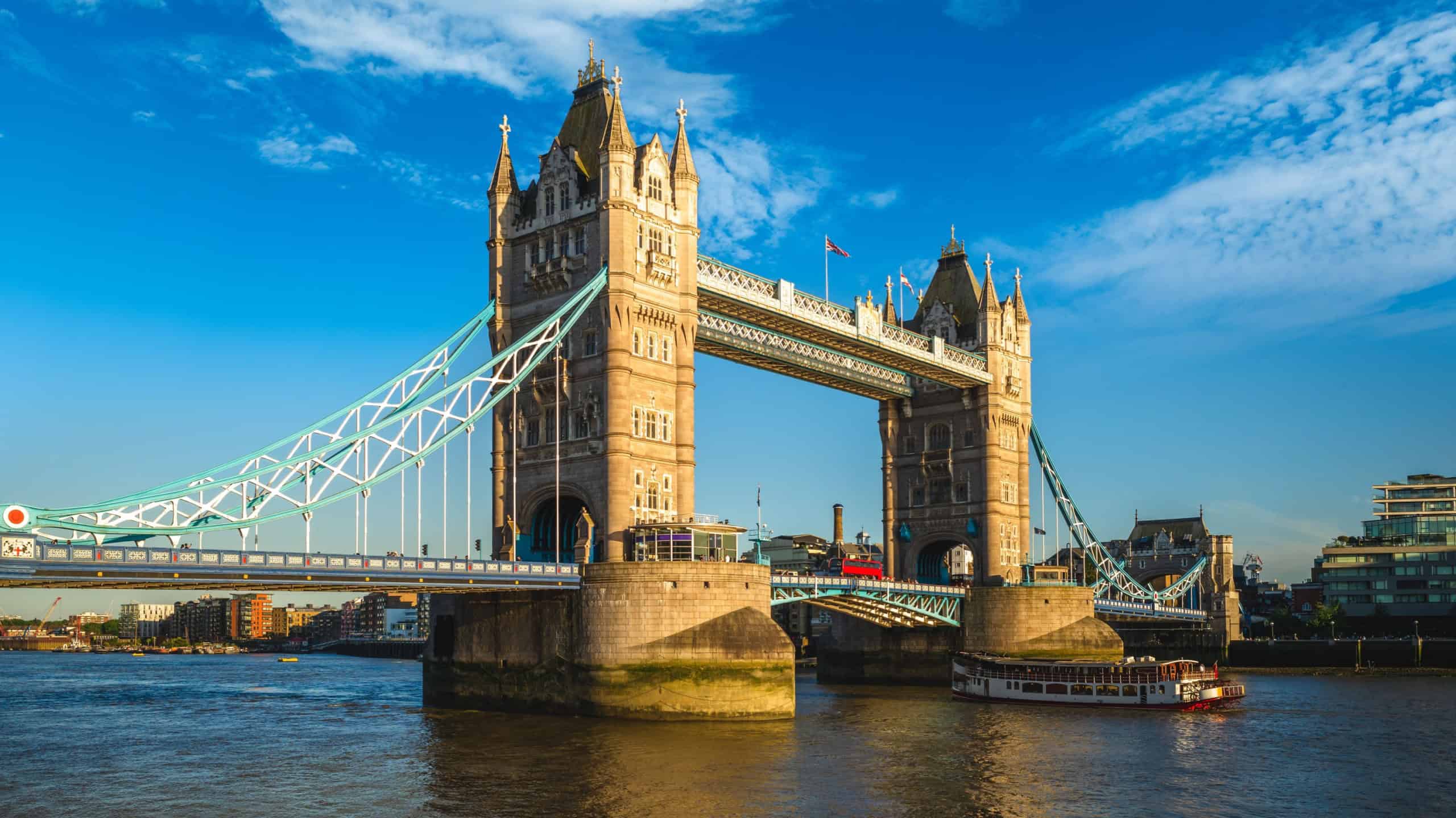 Tower Bridge by river thames located in London, England, United kingdom