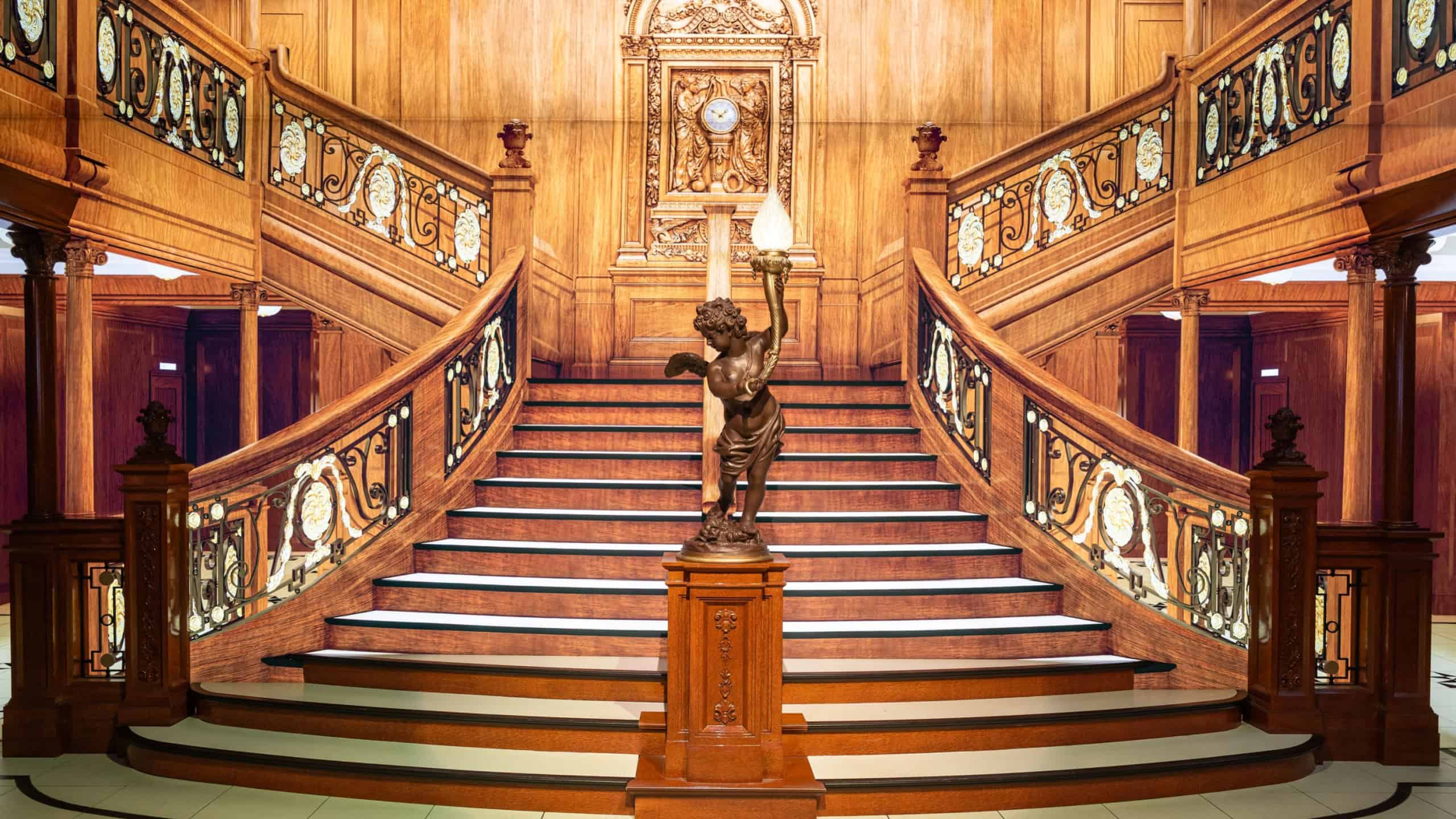 Cologne, Germany - August 24, 2025: Staircase of the Titanic Exhibition in Cologne Germany