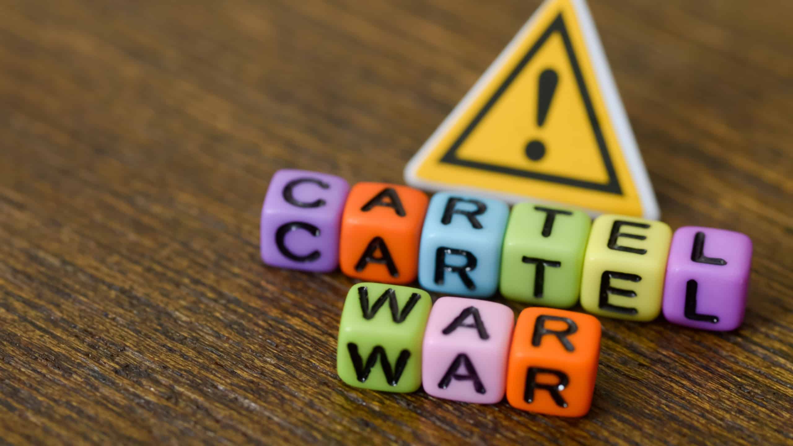 Warning Sign and Cartel War Text Blocks Conceptual Photography